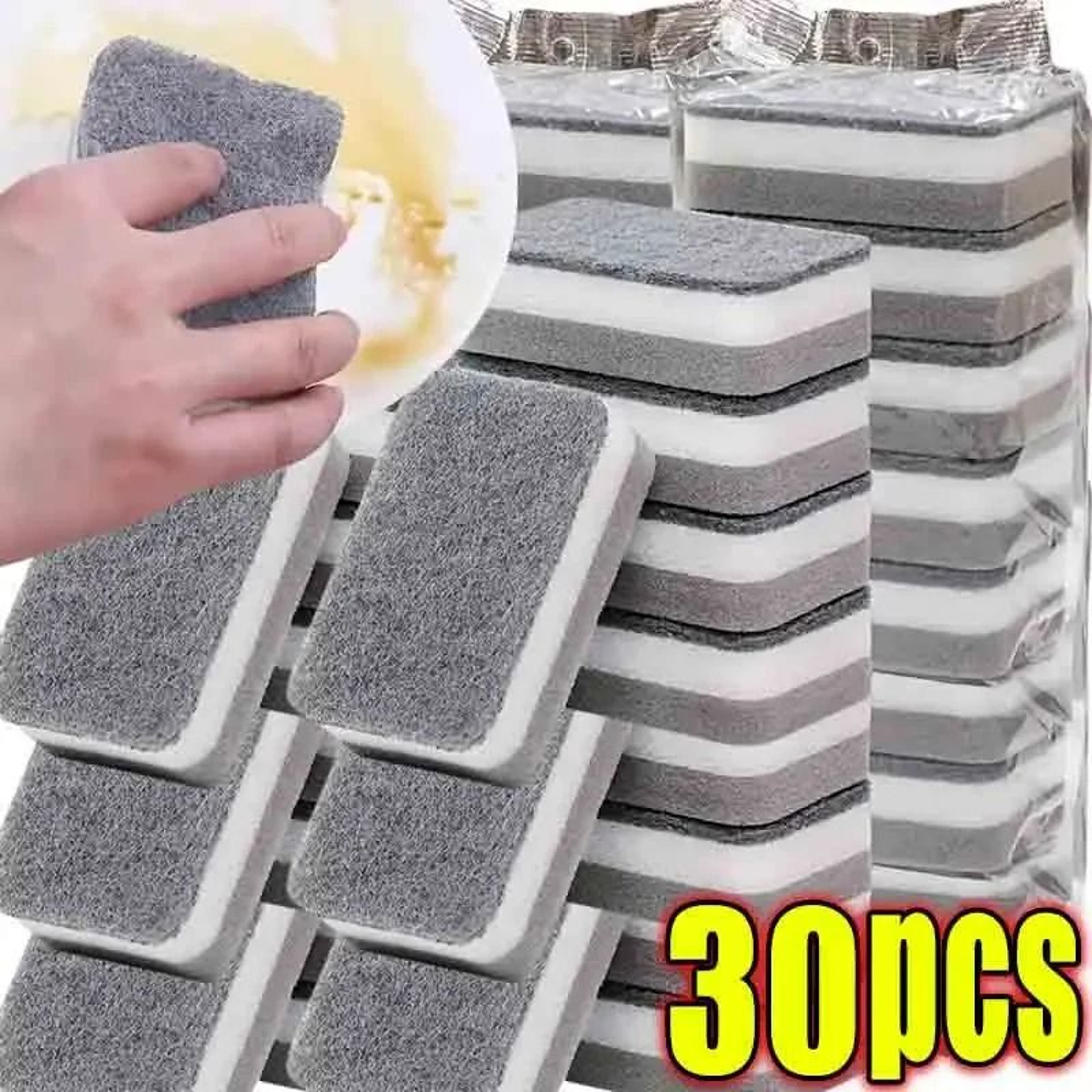 Magic ThreeLayer HeavyDuty Kitchen Cleaning Sponges 30Piece Set 0