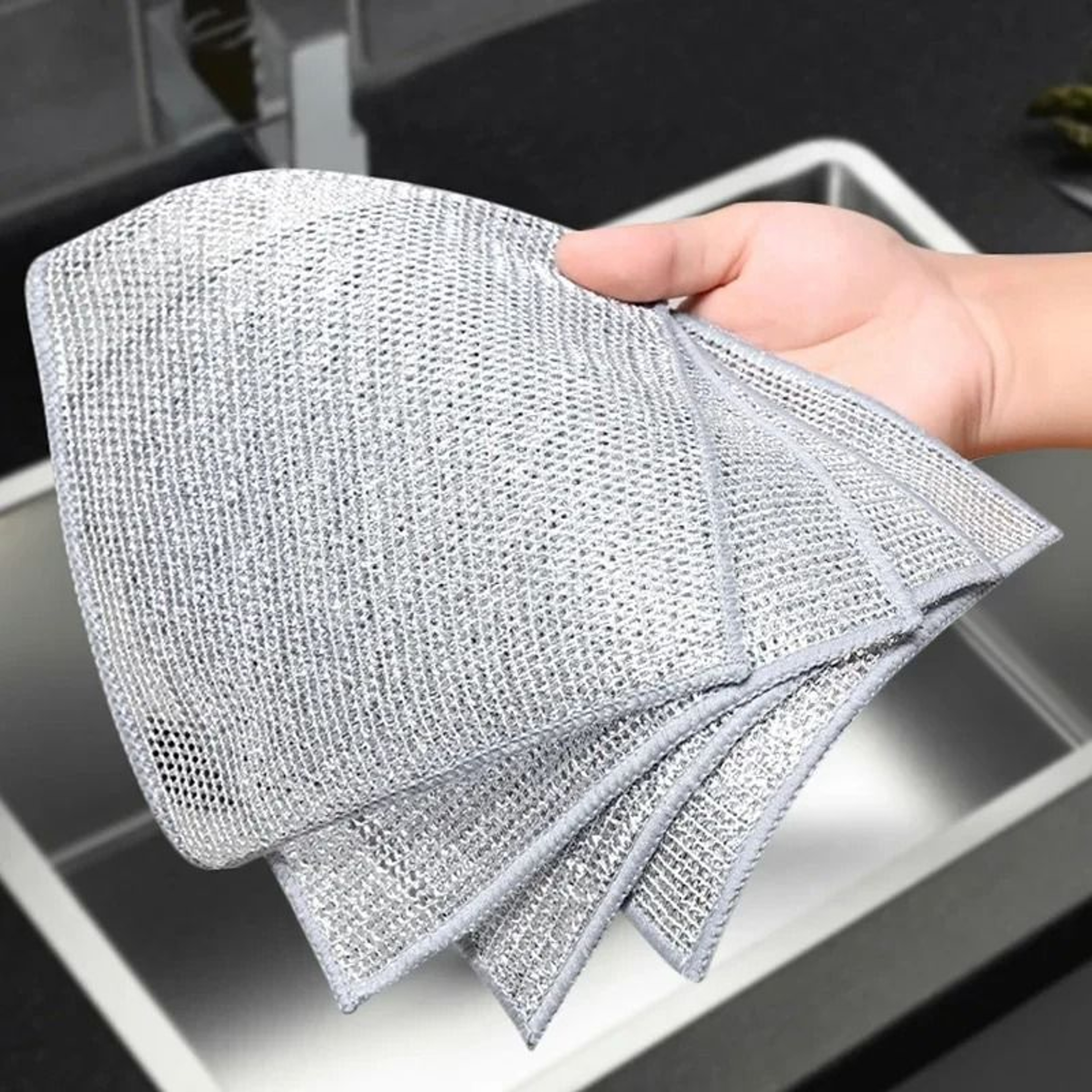 Thickened DoubleSided Steel Wire Magic Cleaning Cloths 100Piece Bulk Set 3