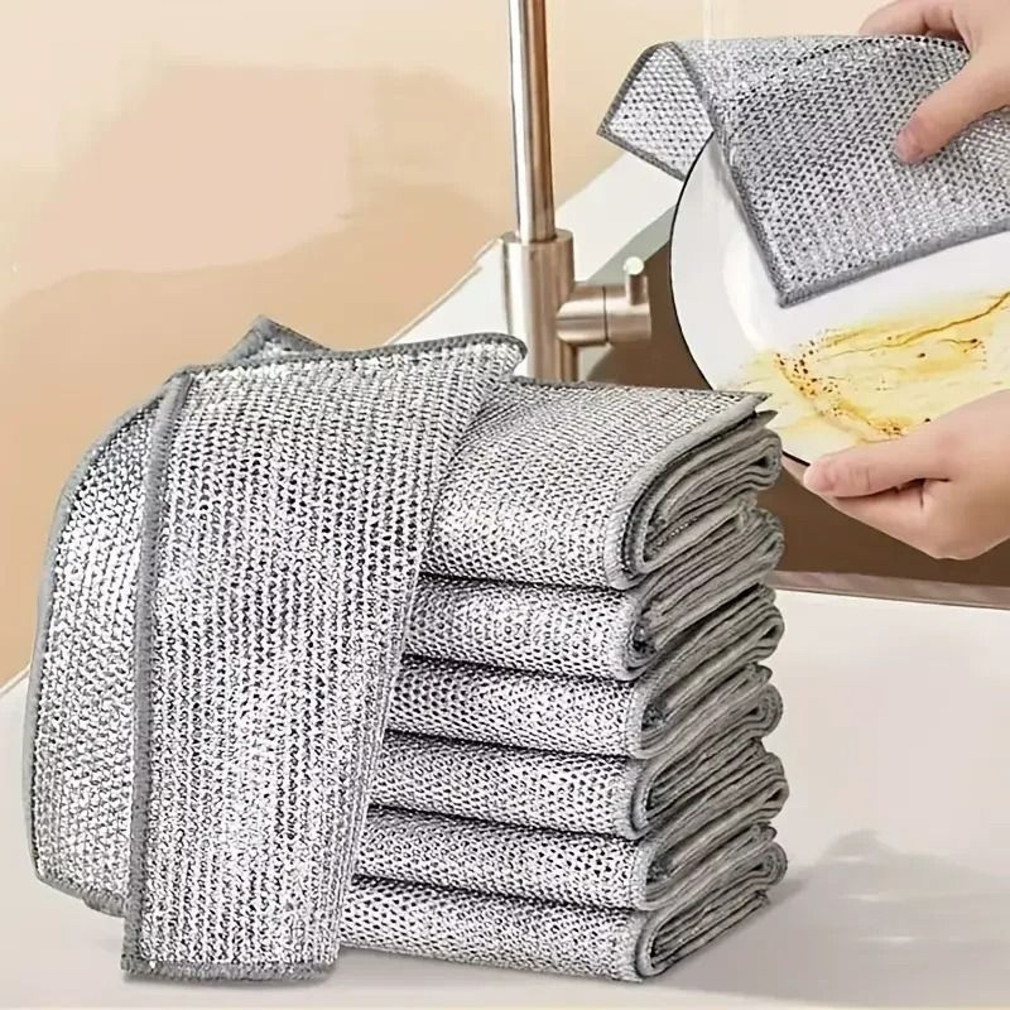 HeavyDuty Thickened Steel Wire Cleaning Cloths 100Piece Set 4