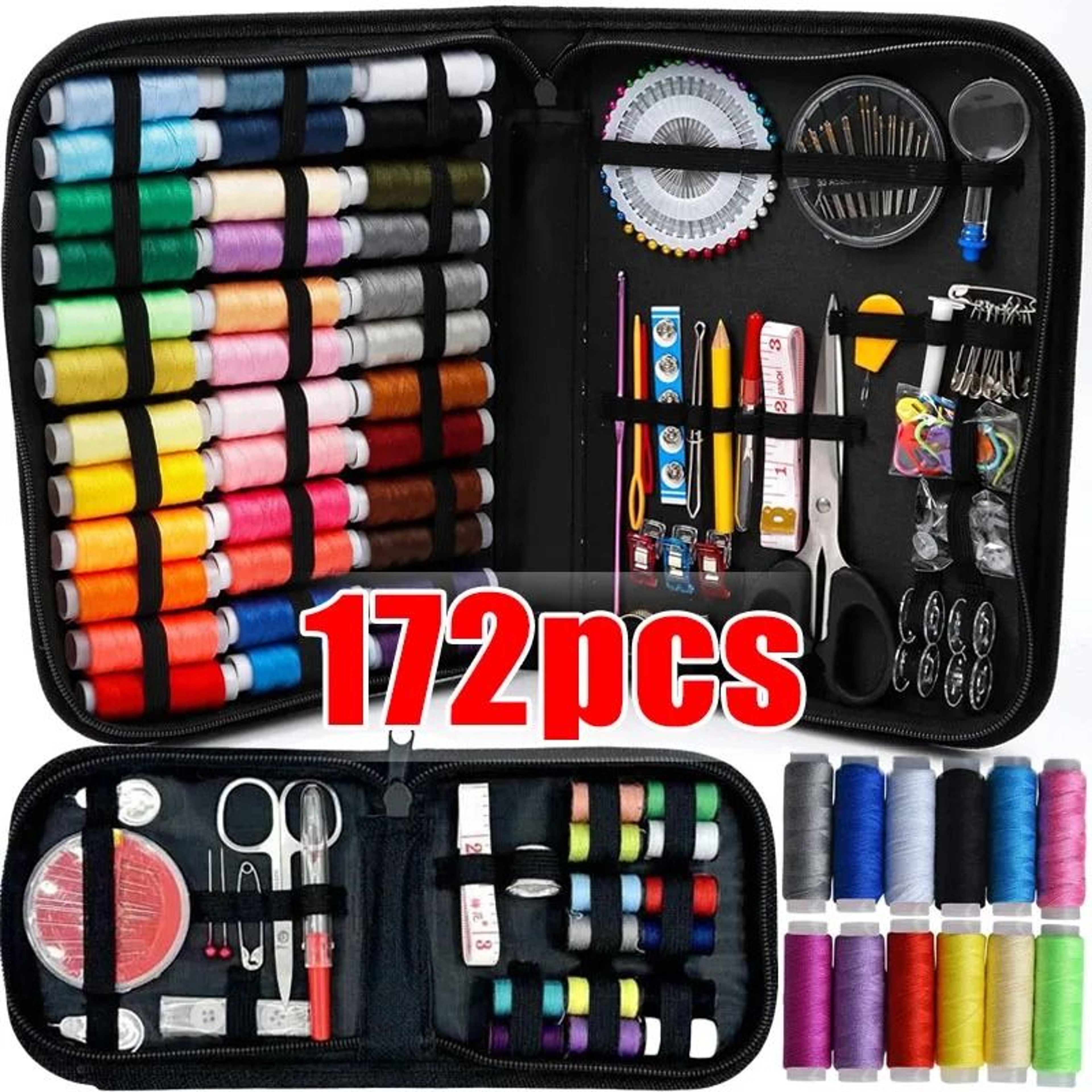 Portable Travel Sewing Kit With Zippered Storage Case 1