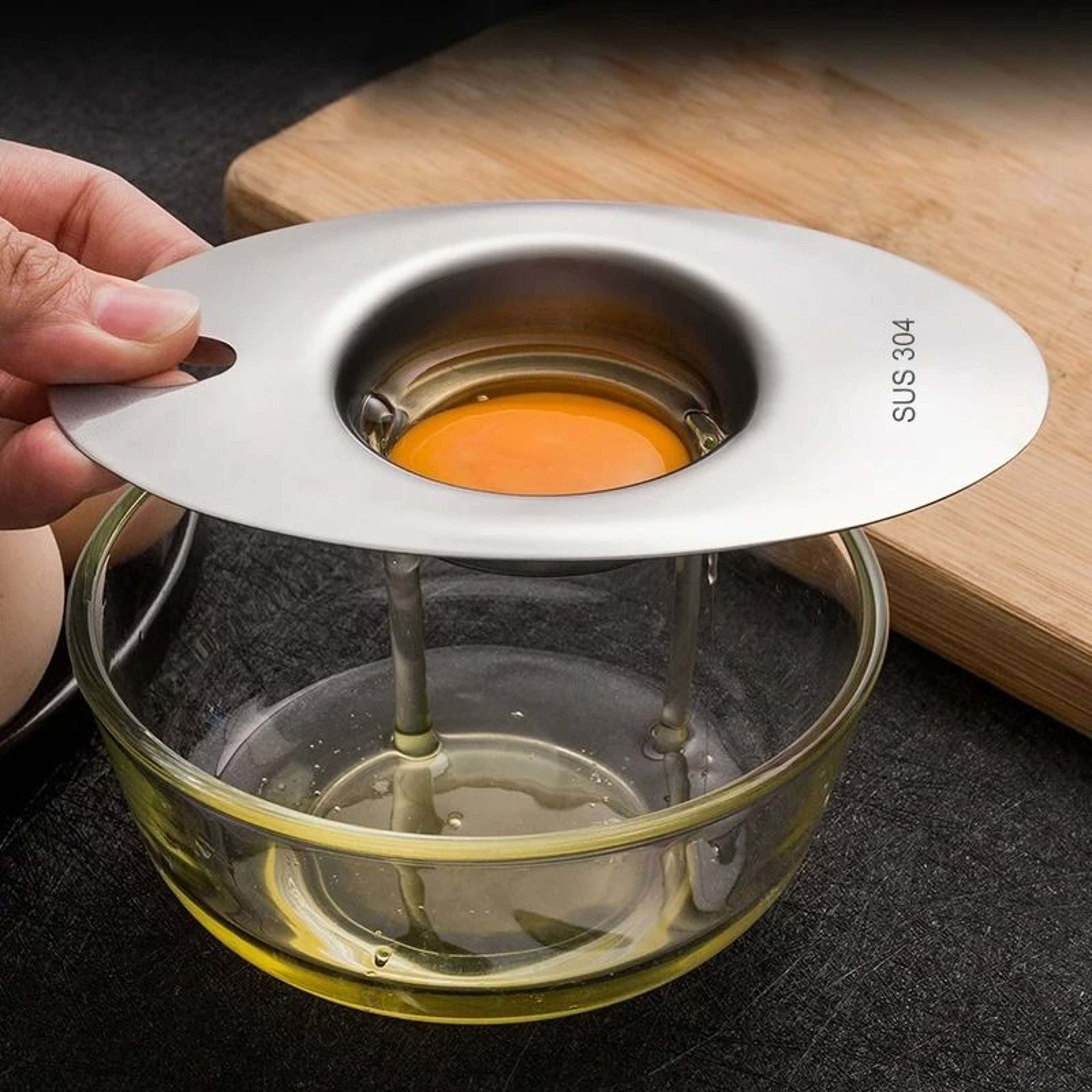 Premium Stainless Steel Egg White Separator Spoon 3