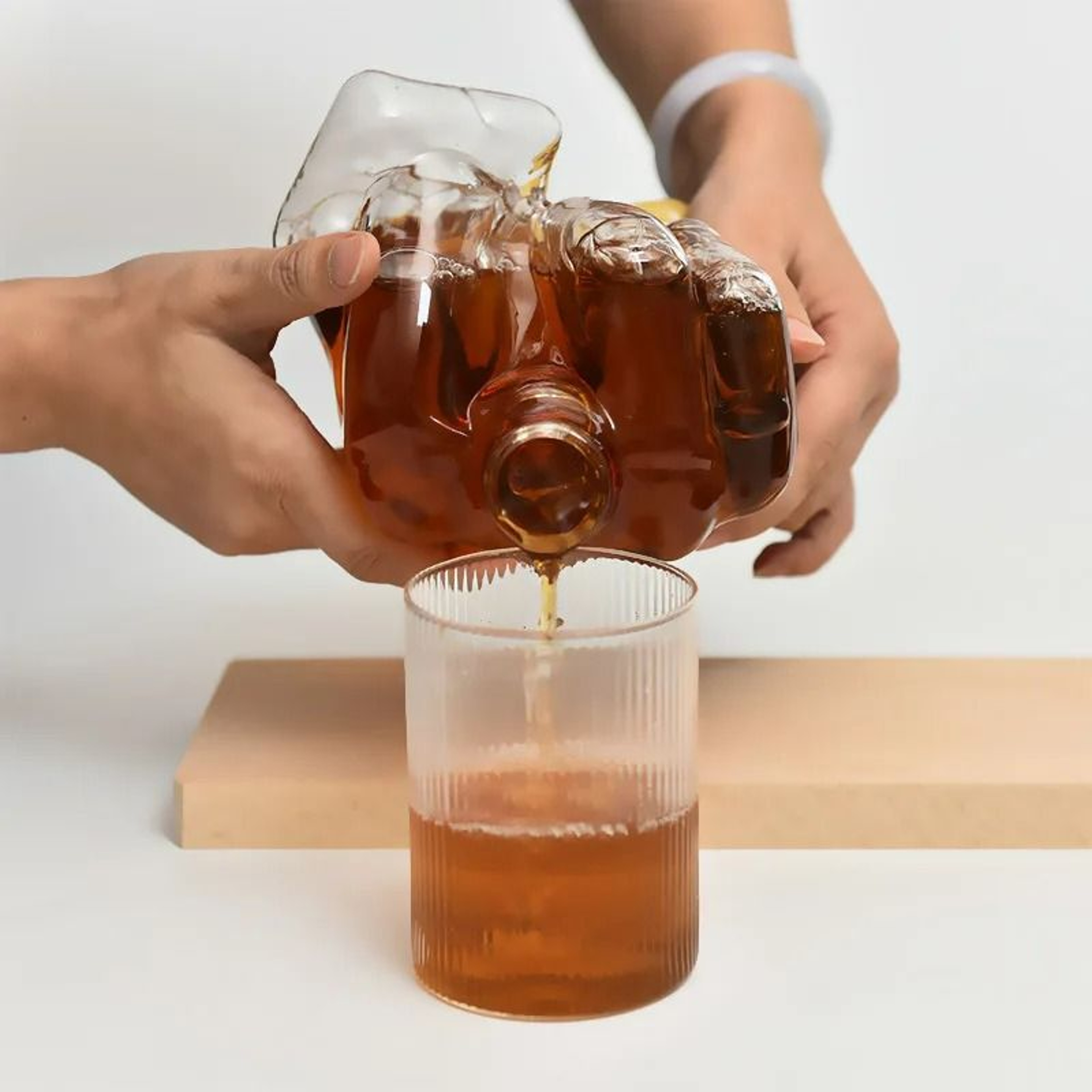 Flipping The Bird Middle Finger Glass Decanter 2