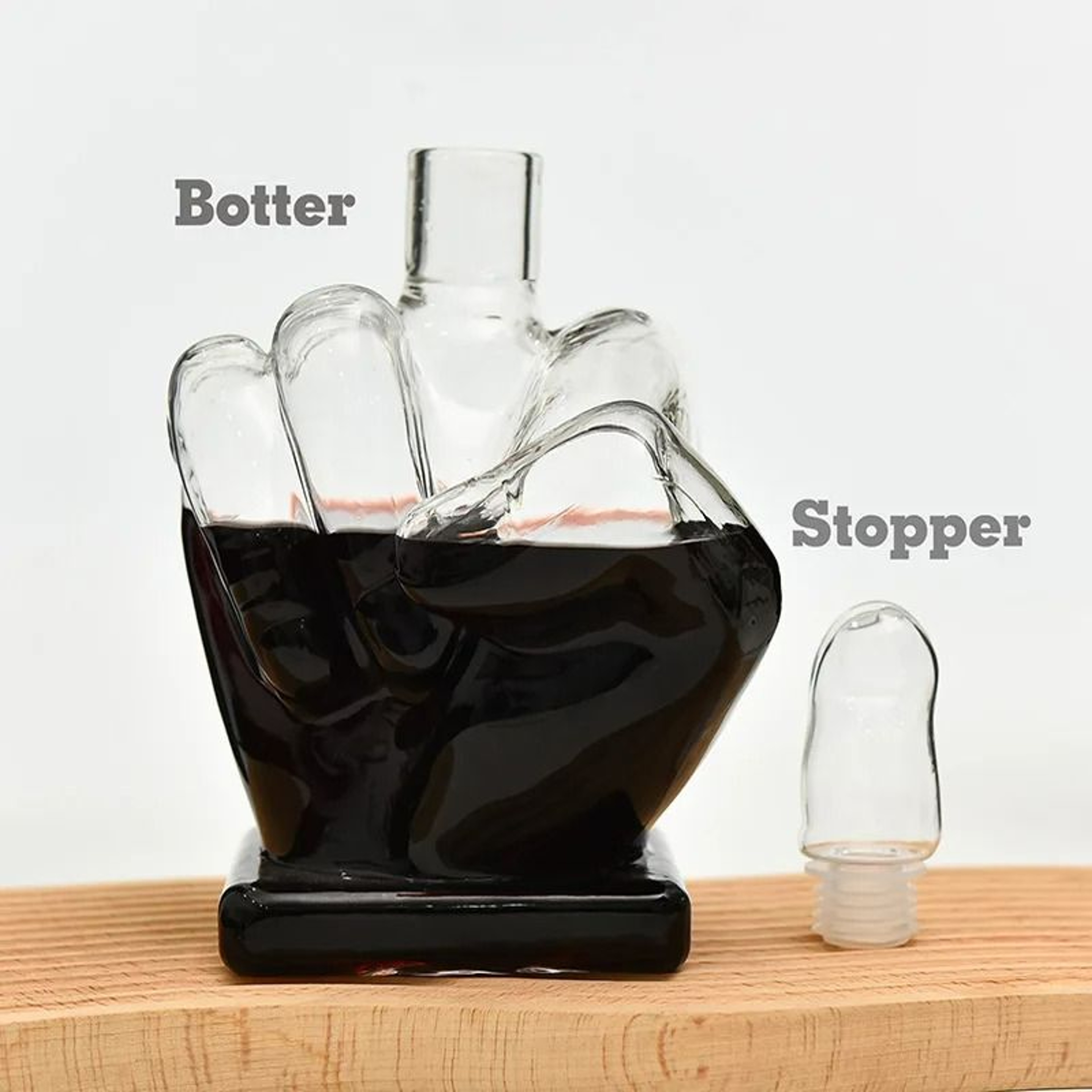 Flipping The Bird Middle Finger Glass Decanter 4