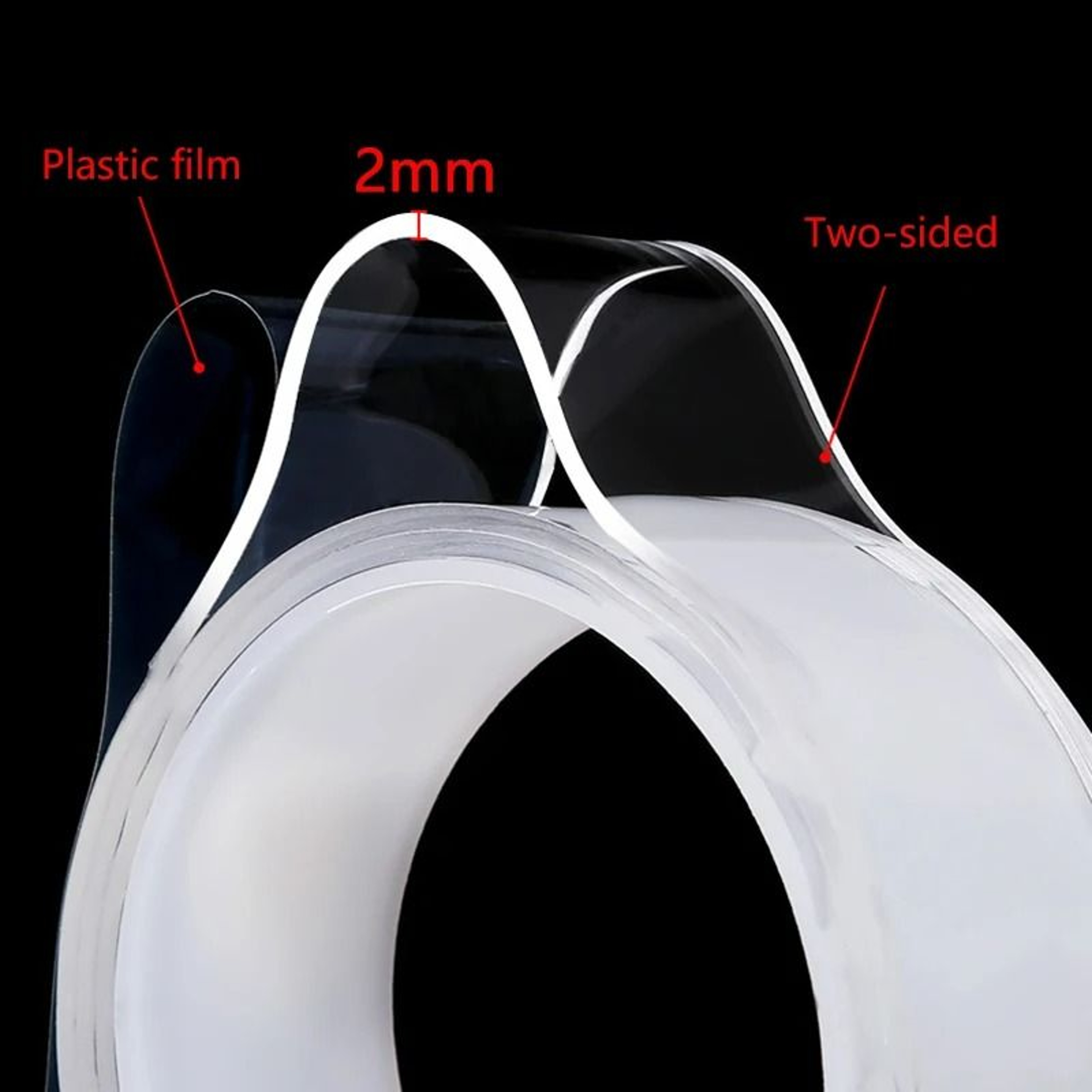 HeavyDuty 2mm Thickened Transparent Nano DoubleSided Tape 1