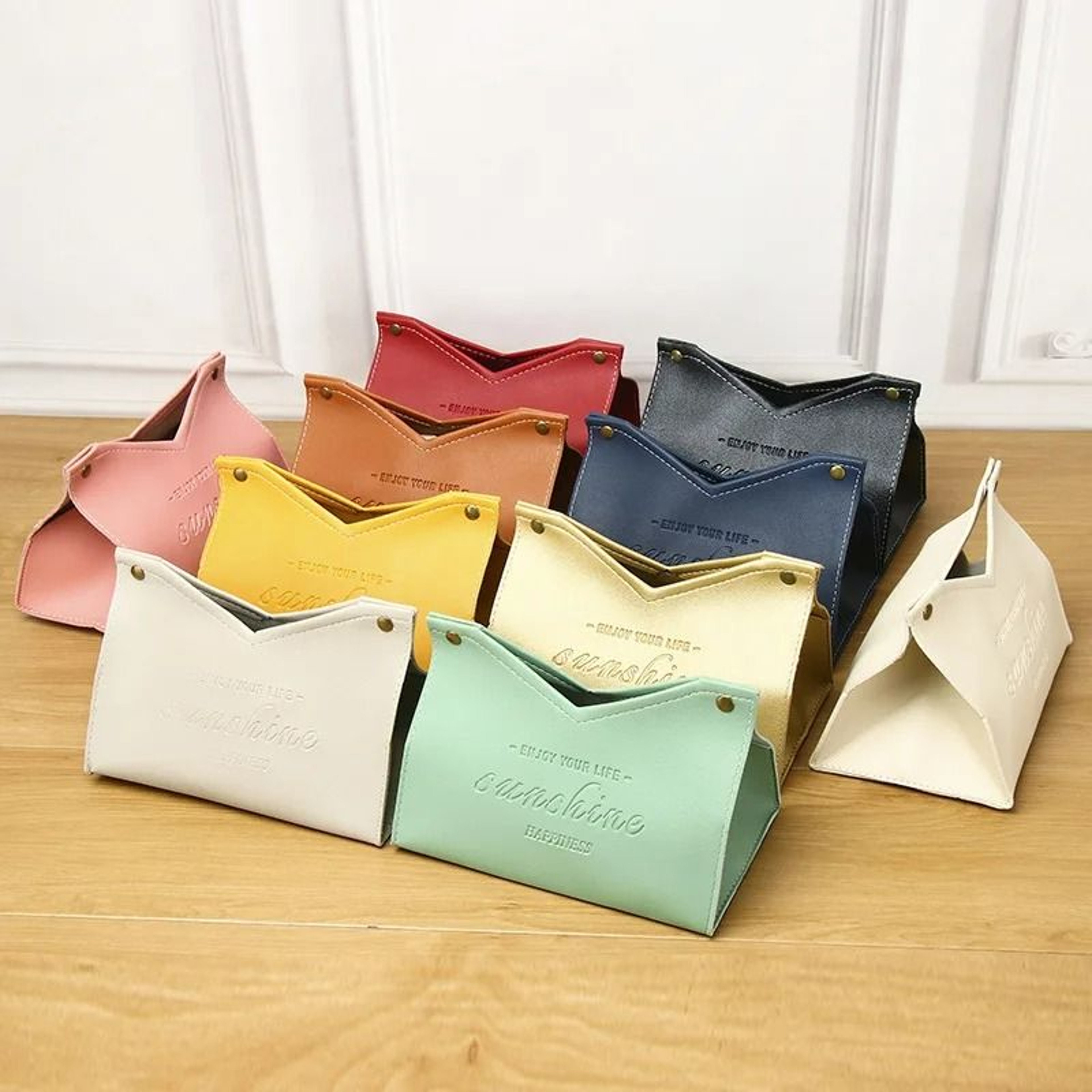 PU Leather VShaped Napkin  Tissue Storage Box 1