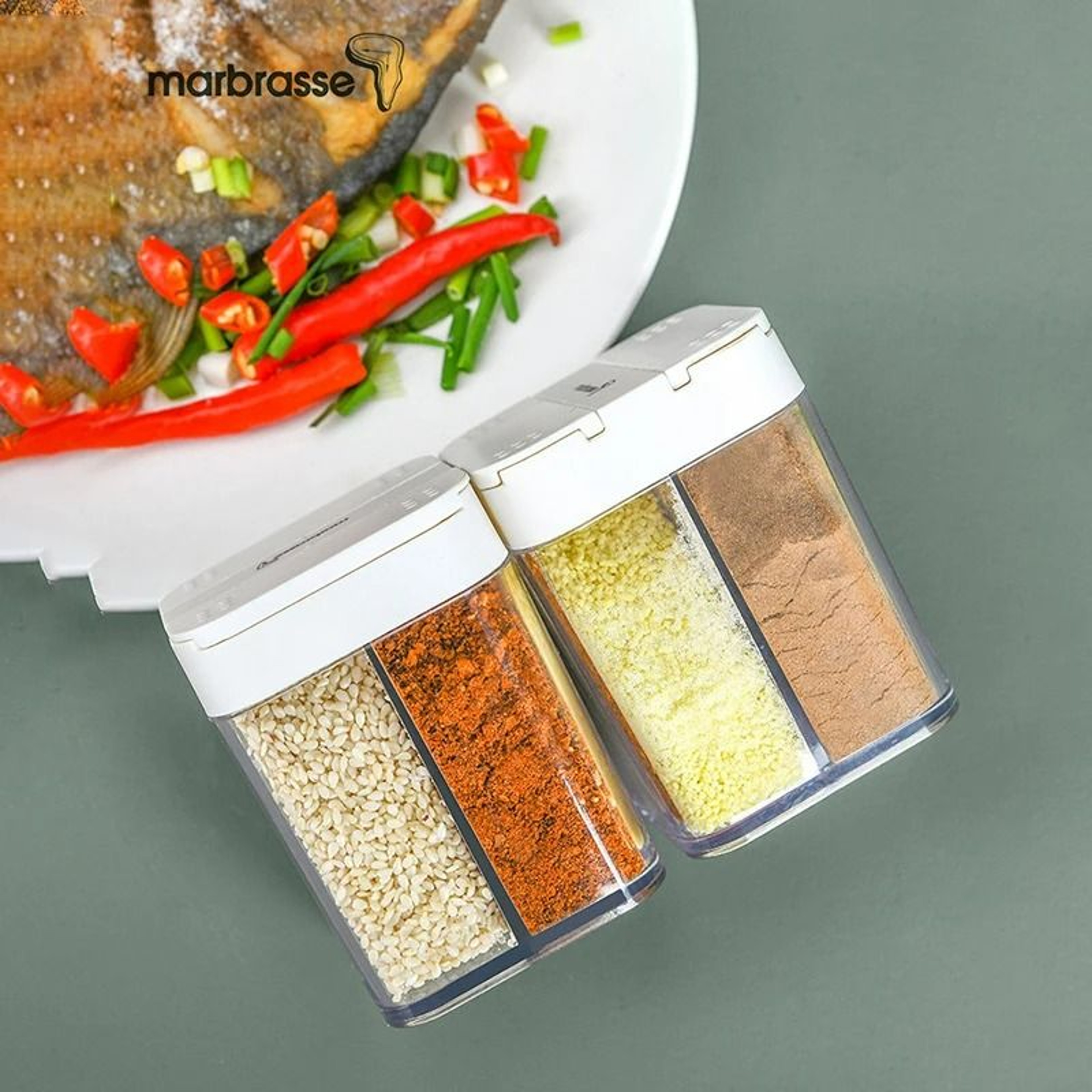 4Compartment HandPress Seasoning Box Set 3
