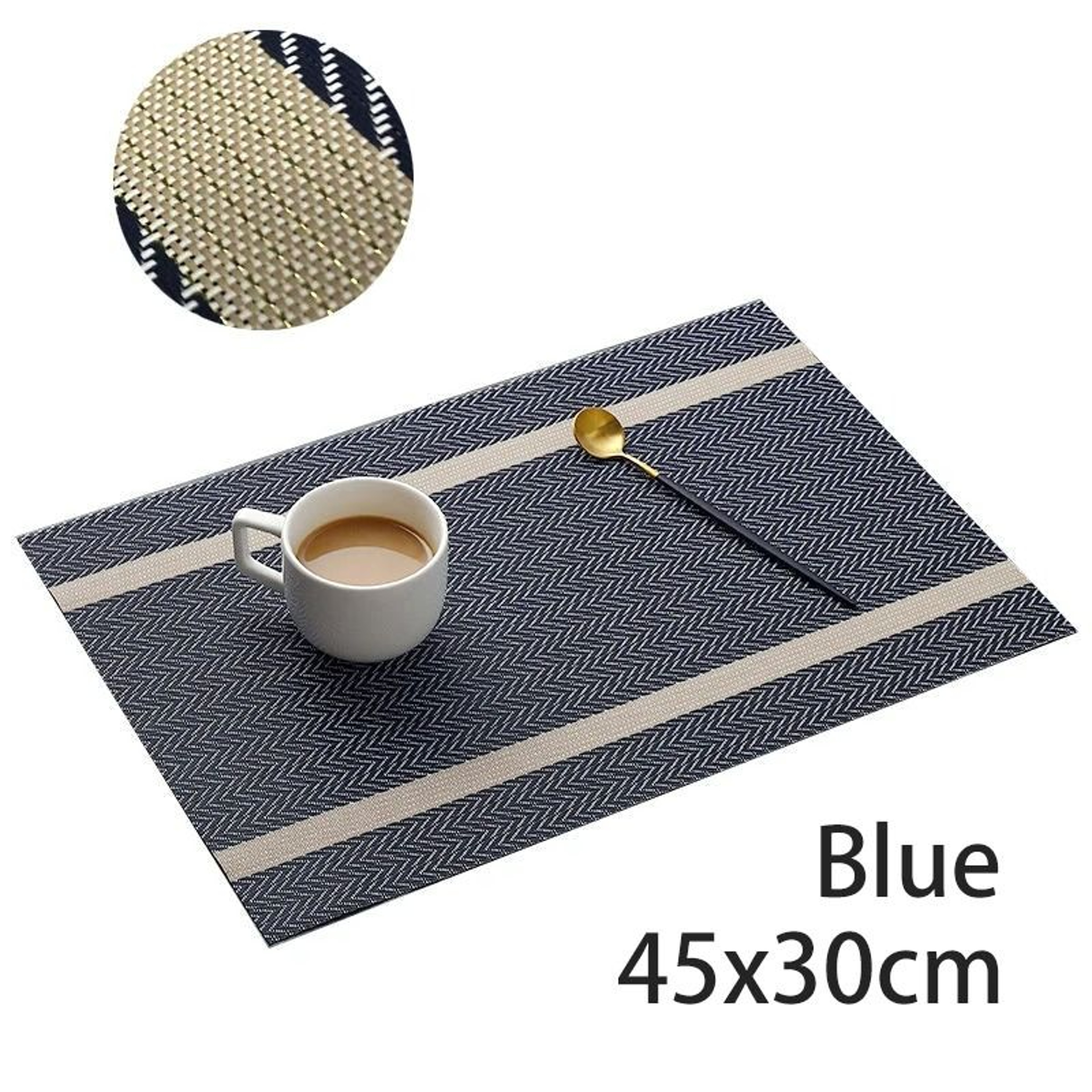 Striped Woven PVC Waterproof Placemat  Table Mat 10