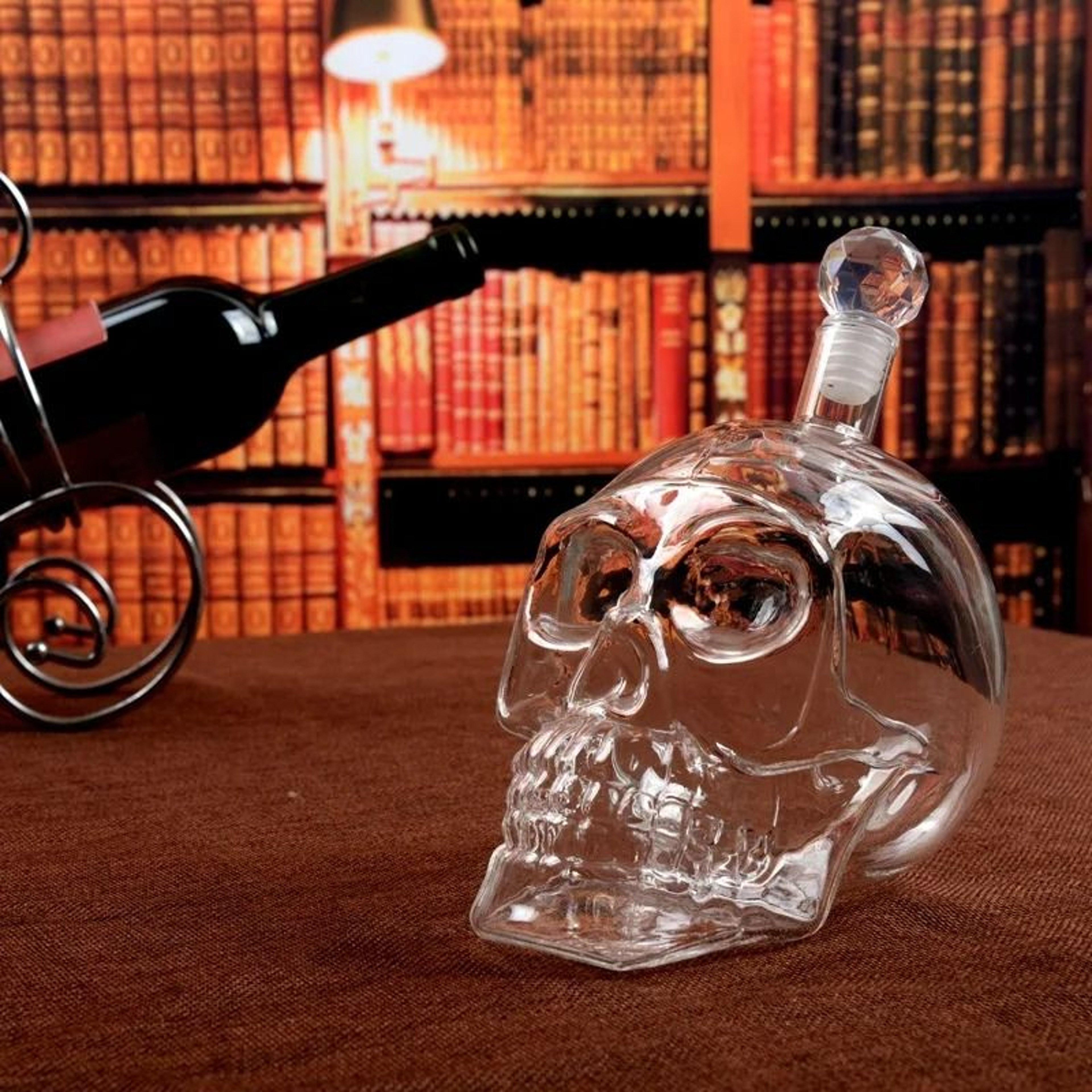 Skull Glass Decanter  Wine Bottle 3