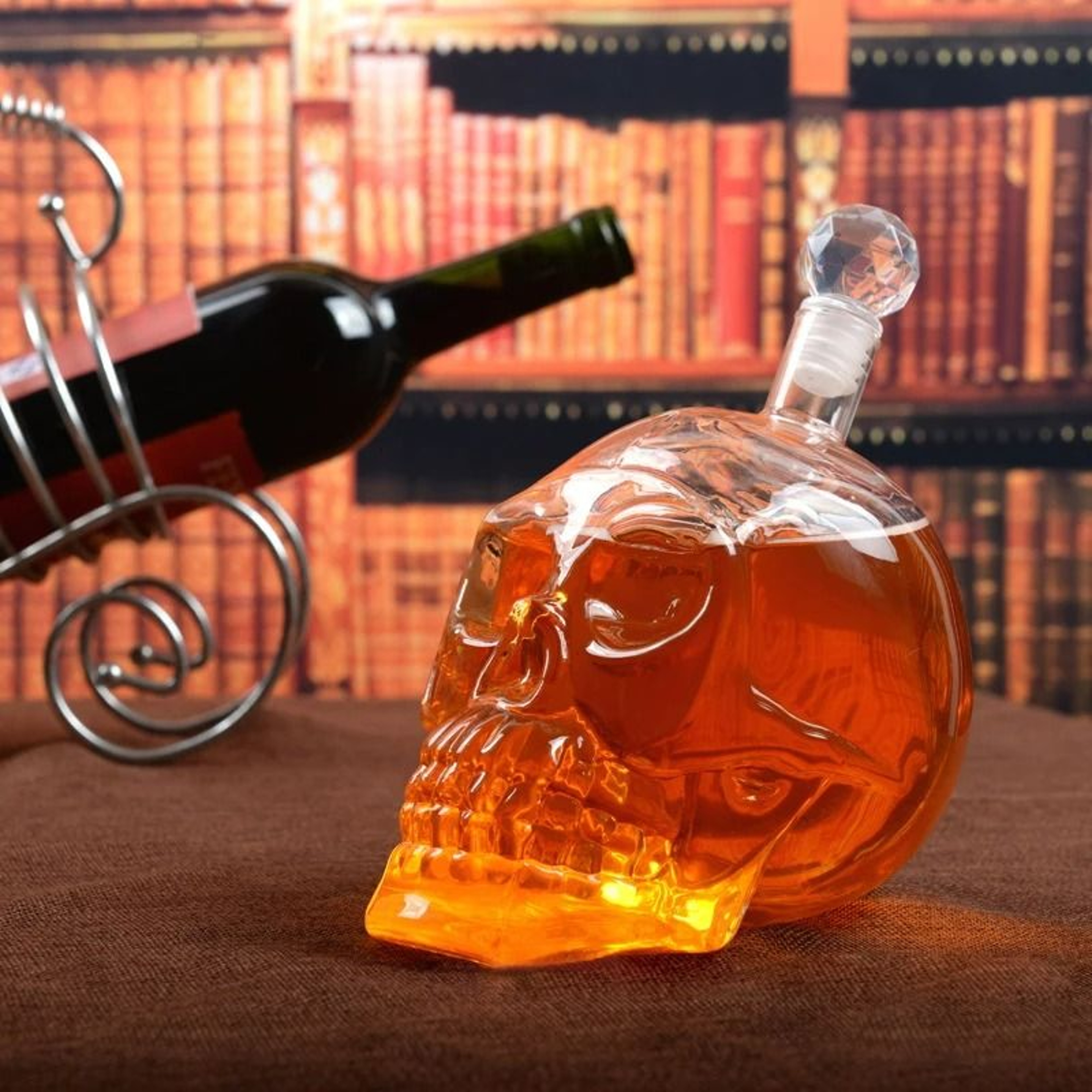 Skull Glass Decanter  Wine Bottle 4