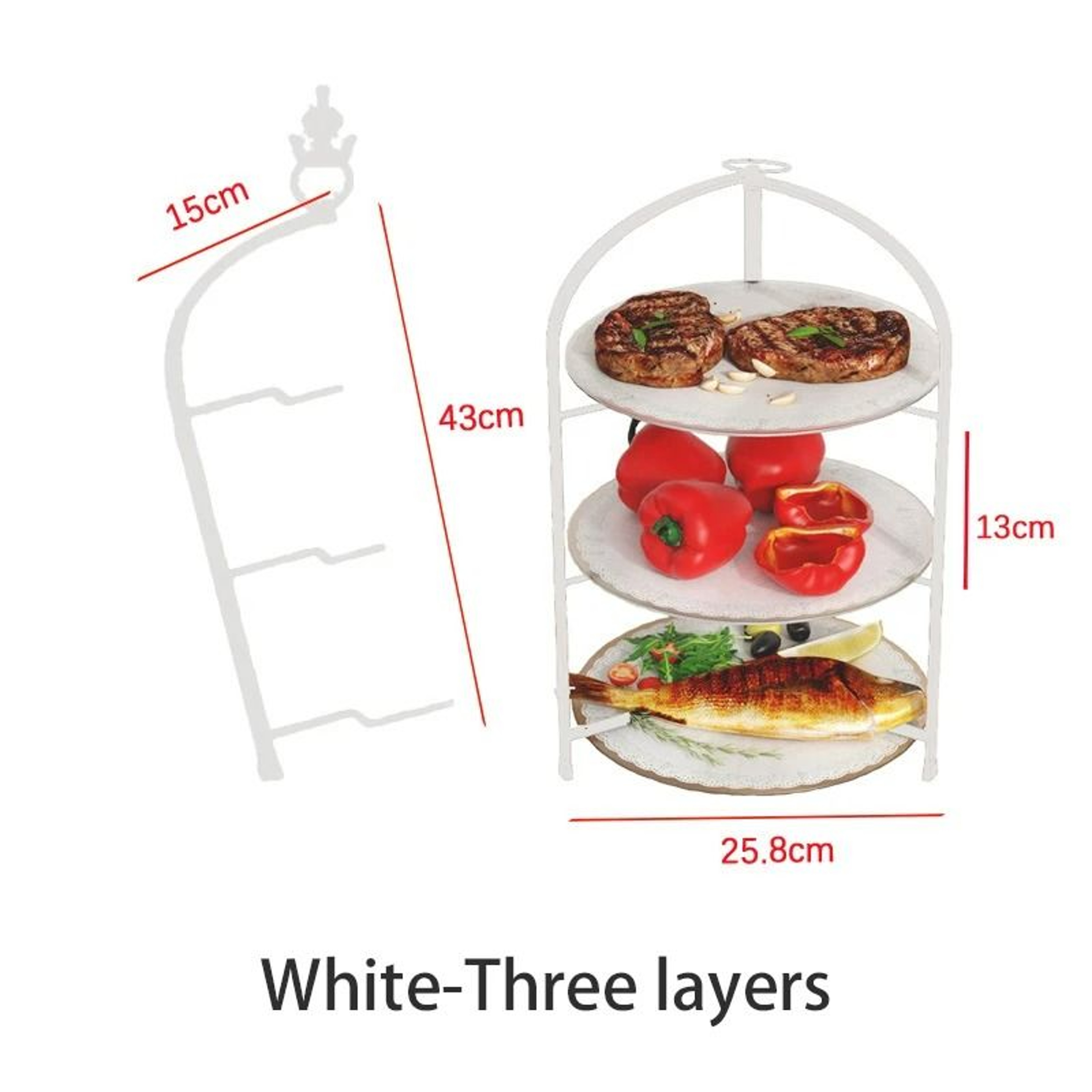 Foldable 34Layer Kitchen Side Dish Storage  Prep Rack 8