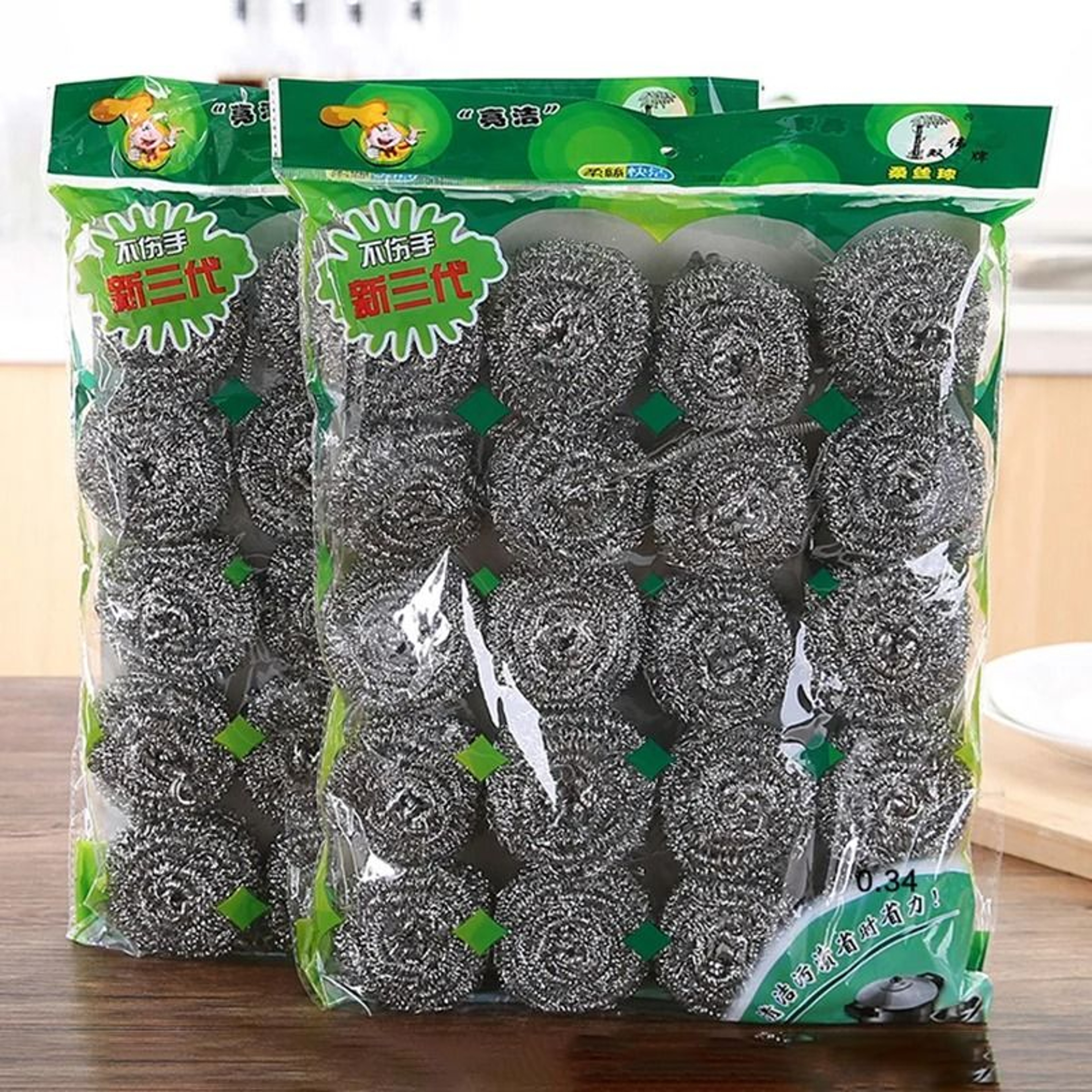 HighZinc Wire Steel Mesh Scrubbers  Wool Pads 0