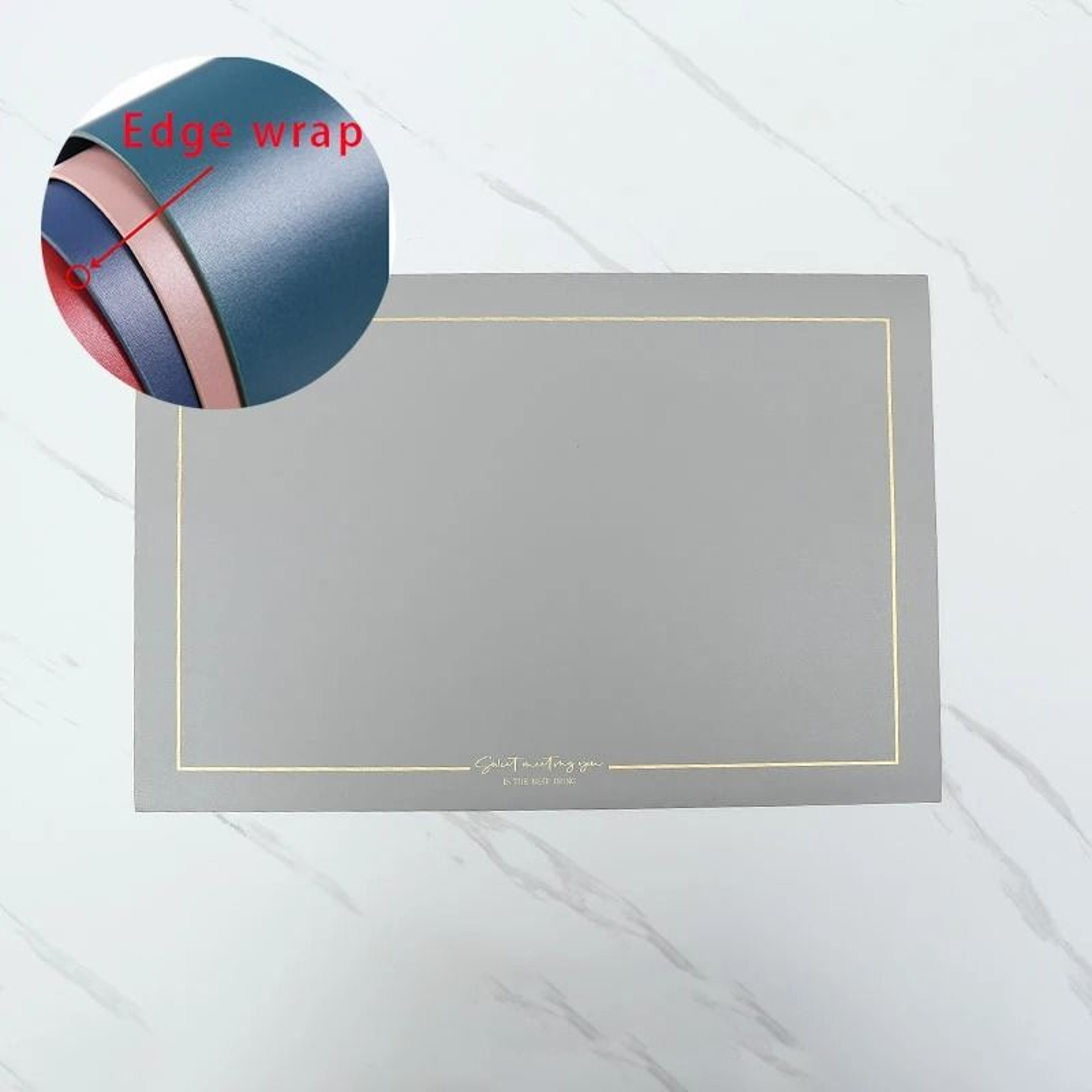 Rectangular PU Leather Waterproof Placemat  Coaster Set 18