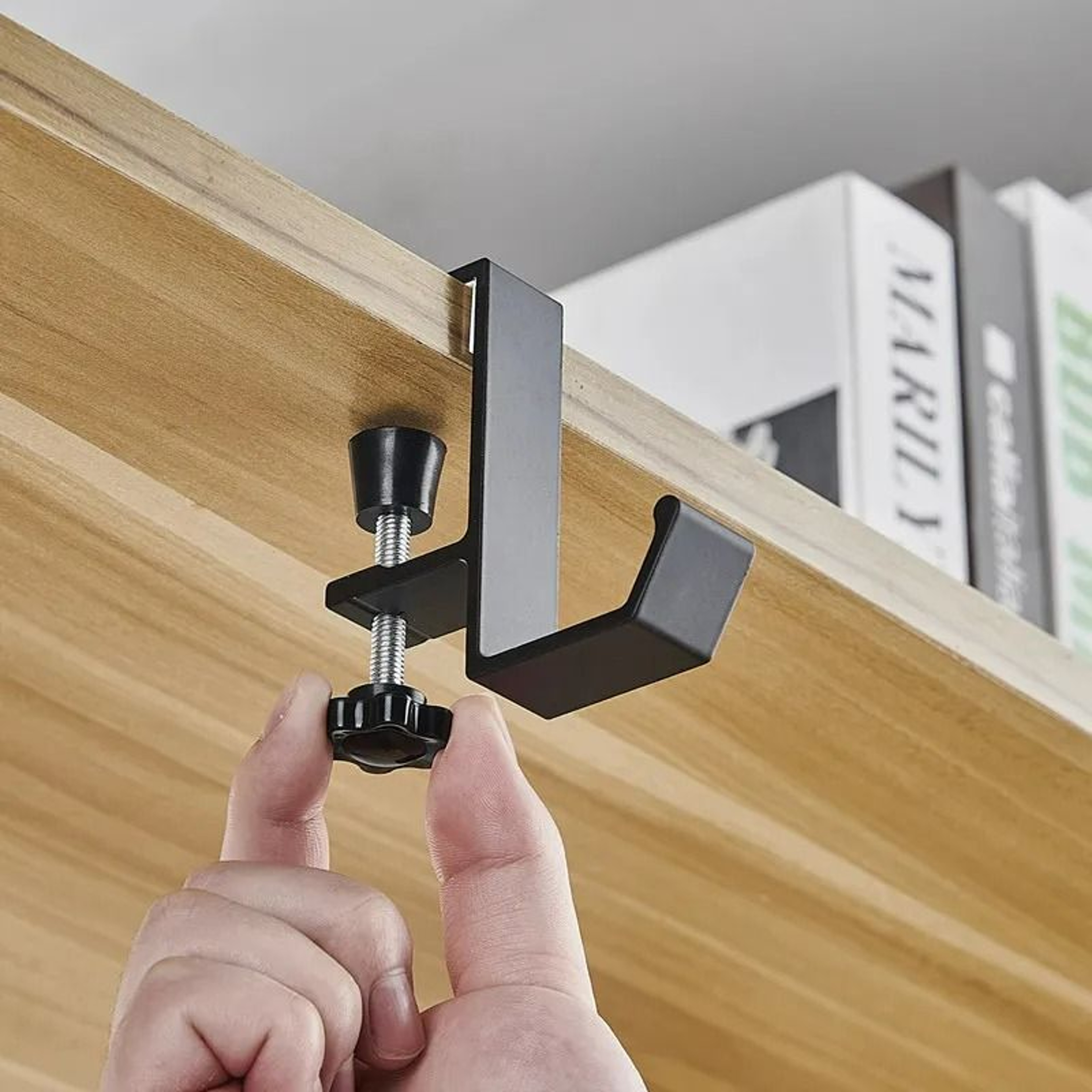 Adjustable PunchFree Desk Edge Hanger  Headset Hook 0