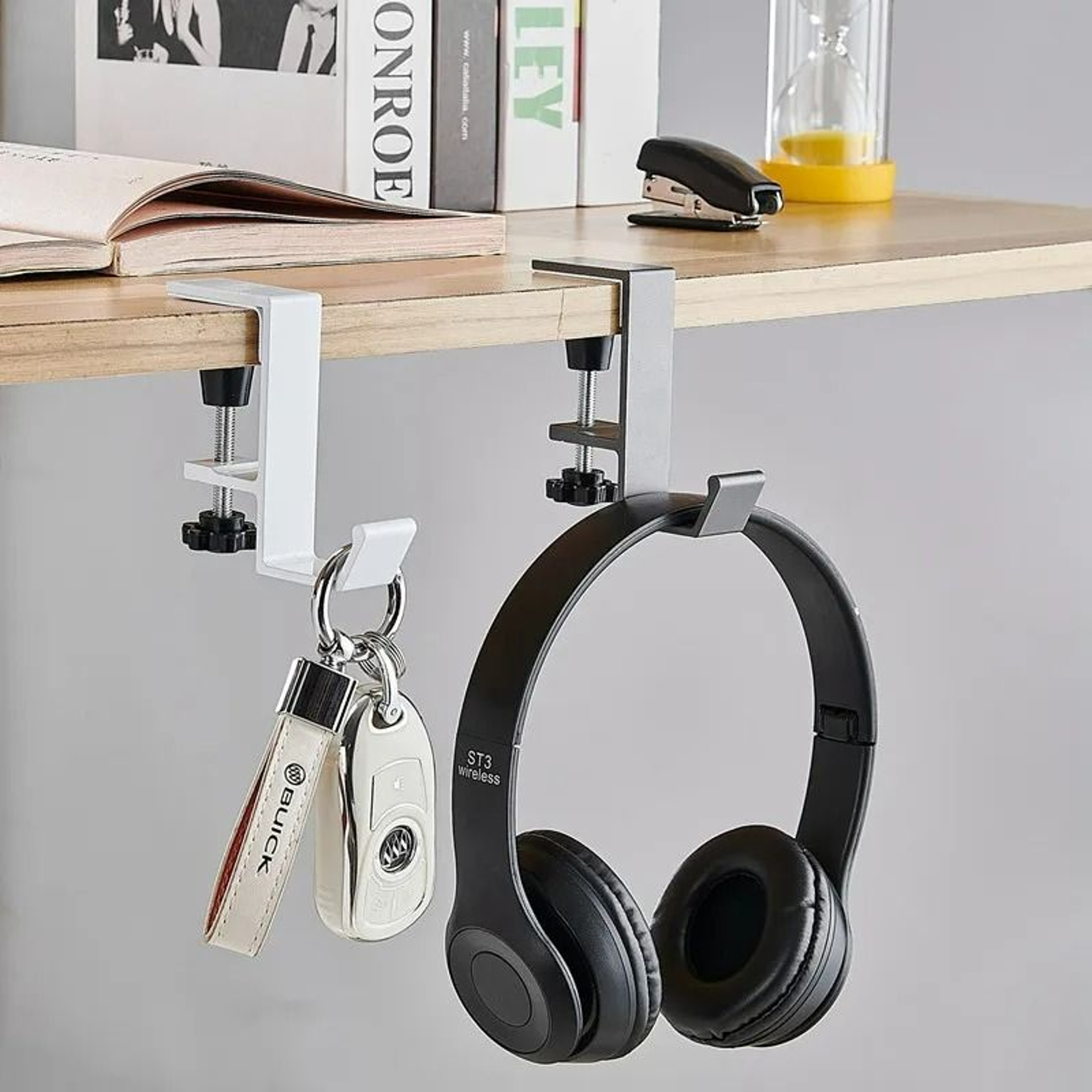 Adjustable PunchFree Desk Edge Hanger  Headset Hook 1