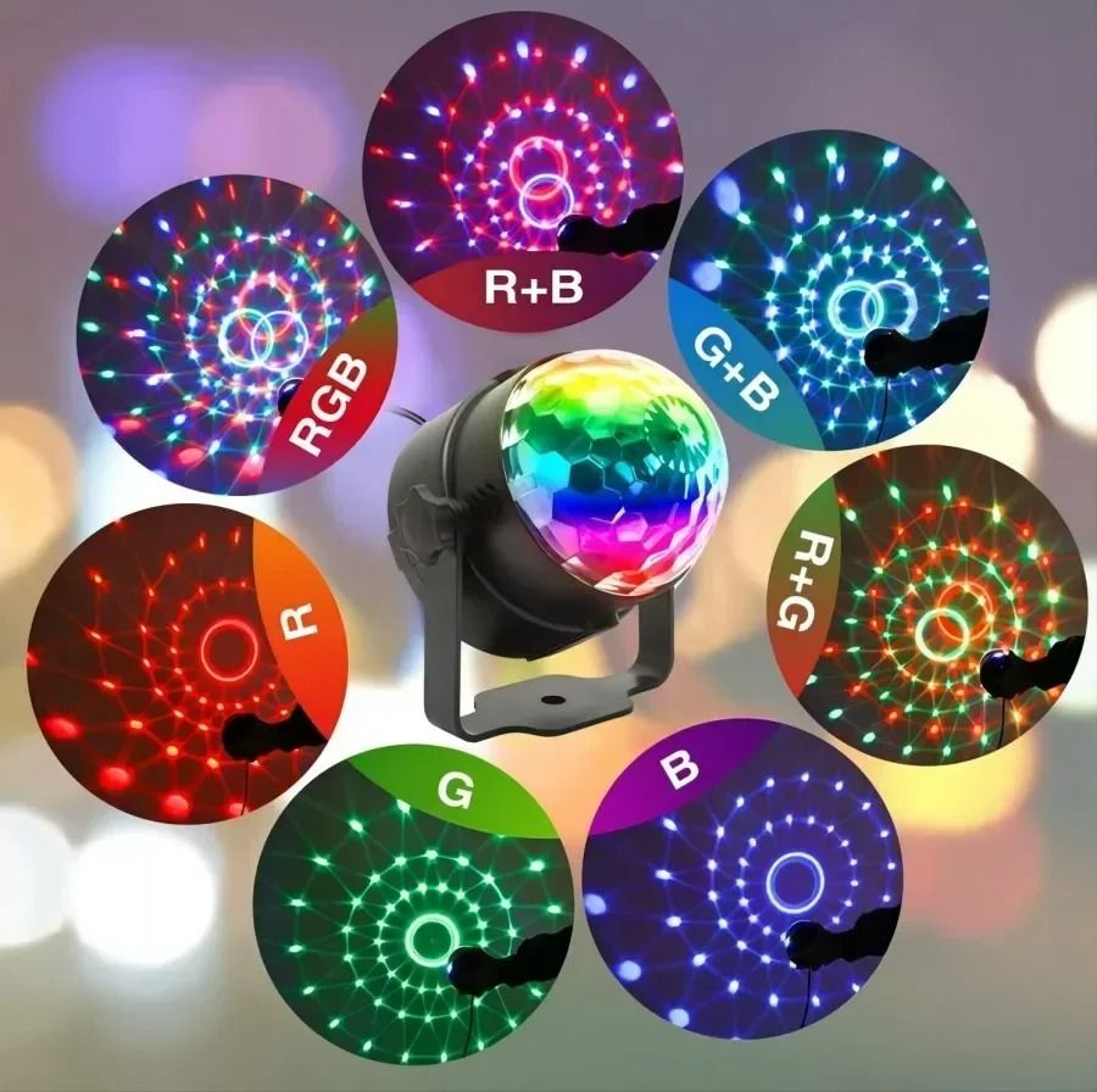 RemoteControlled RGB Disco Ball  Stage Strobe Light 3