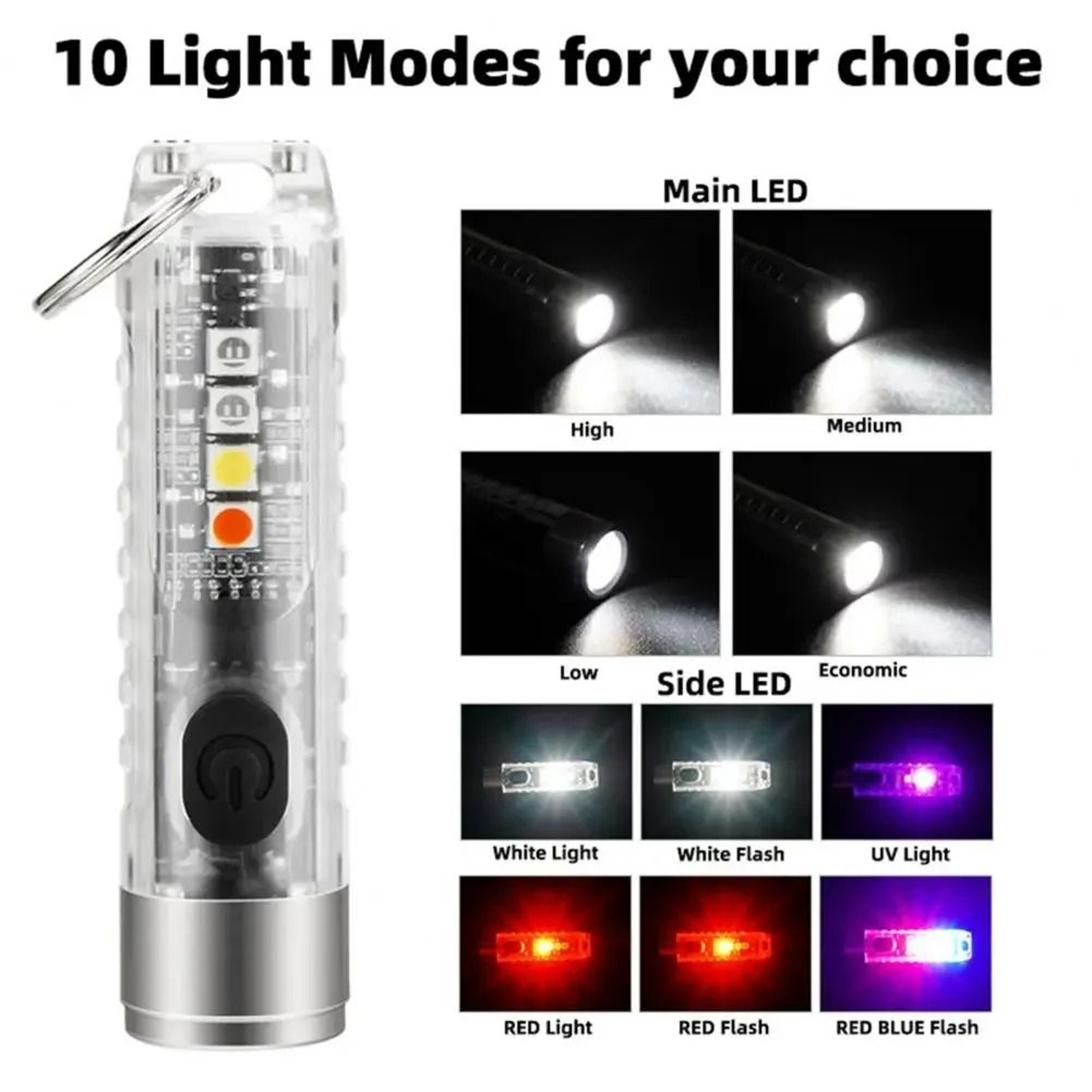 MultiFunction Mini Keychain Flashlight 0