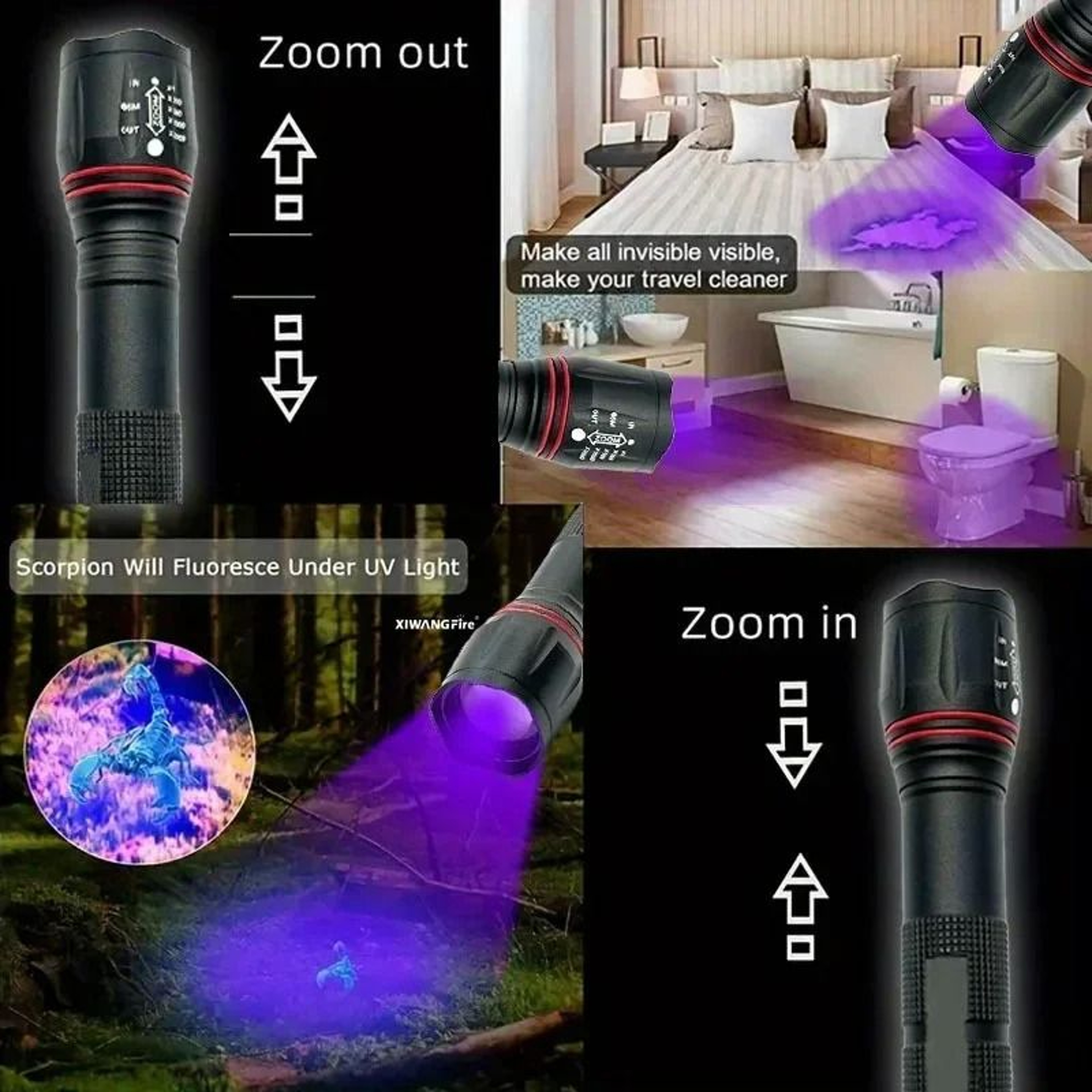 395nm Zoomable UV Inspection Flashlight 1