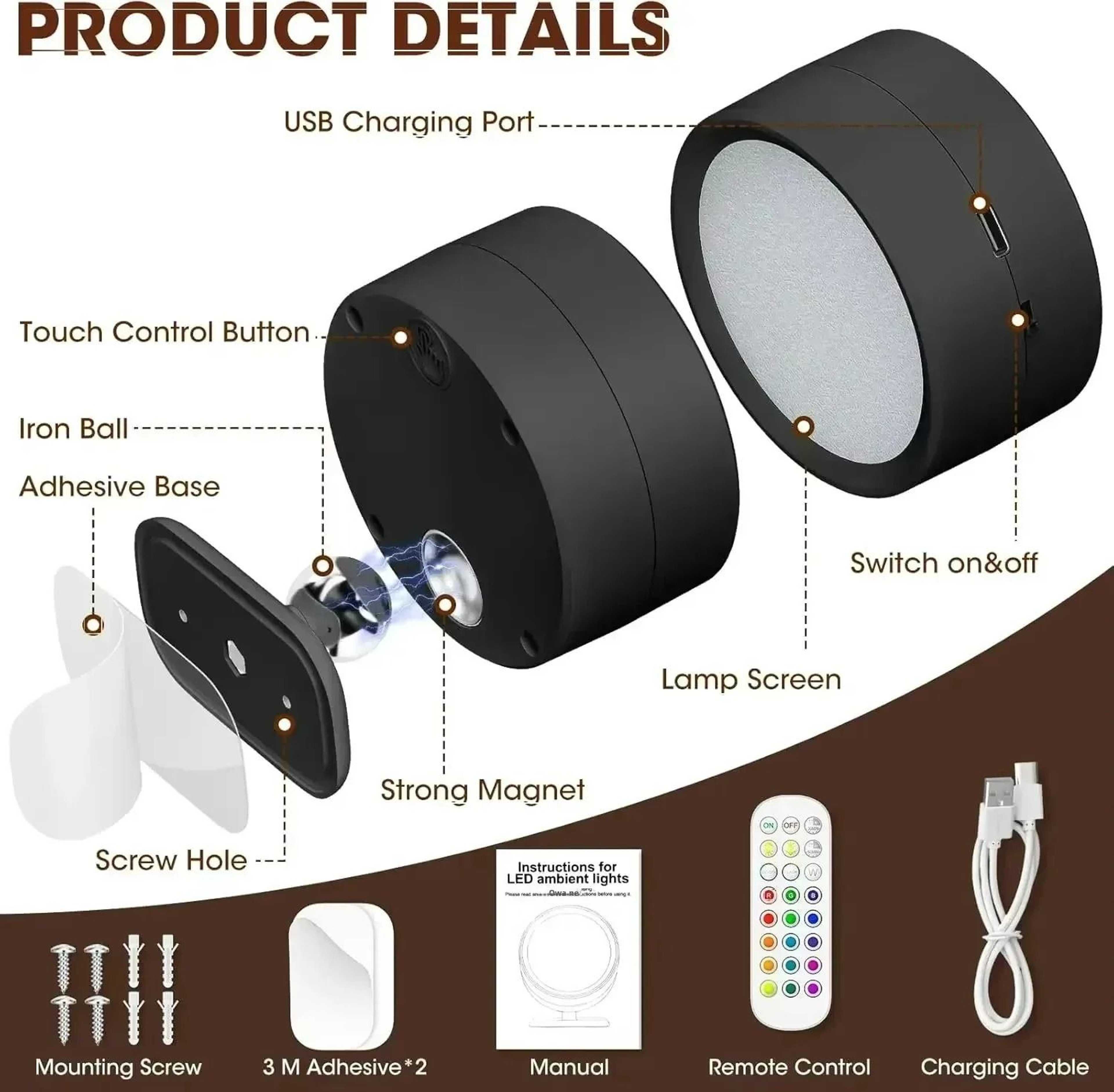 360 Magnetic Cordless LED Wall Sconce 6