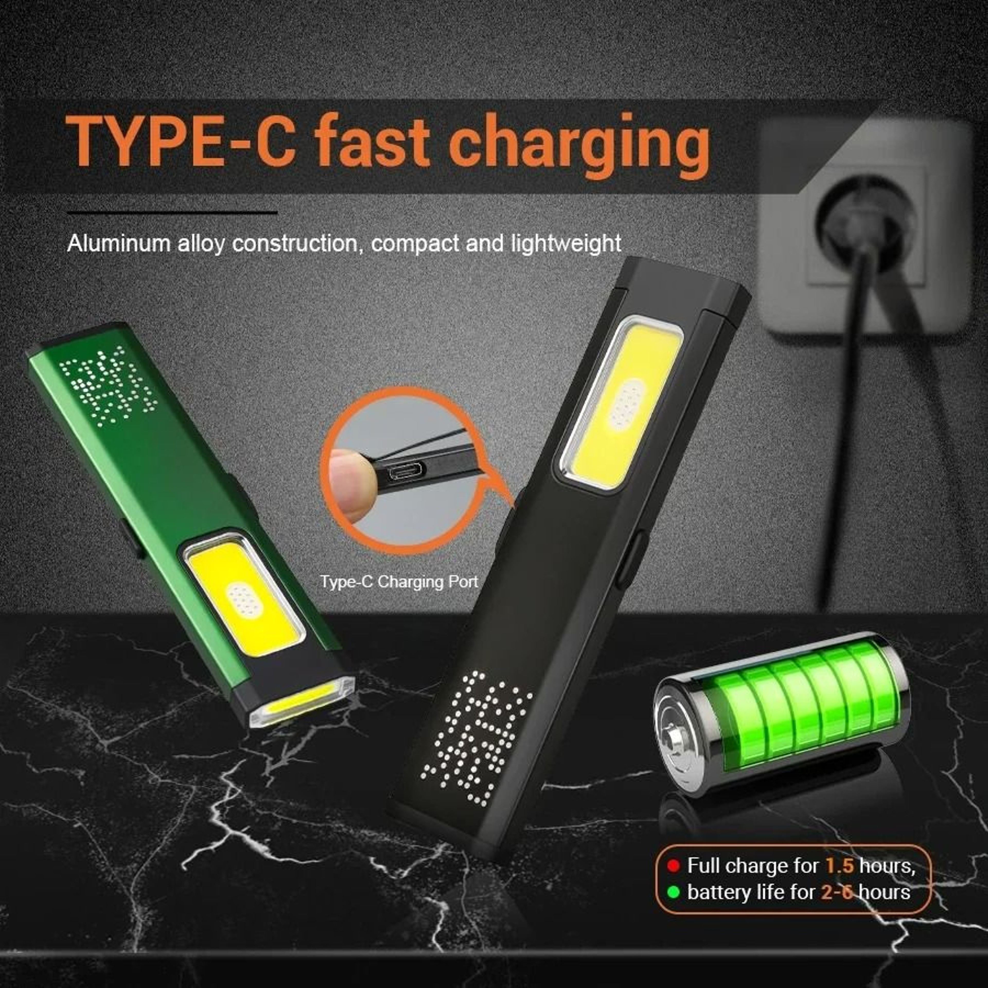 650LM MultiMode USBC Keychain Work Light 4