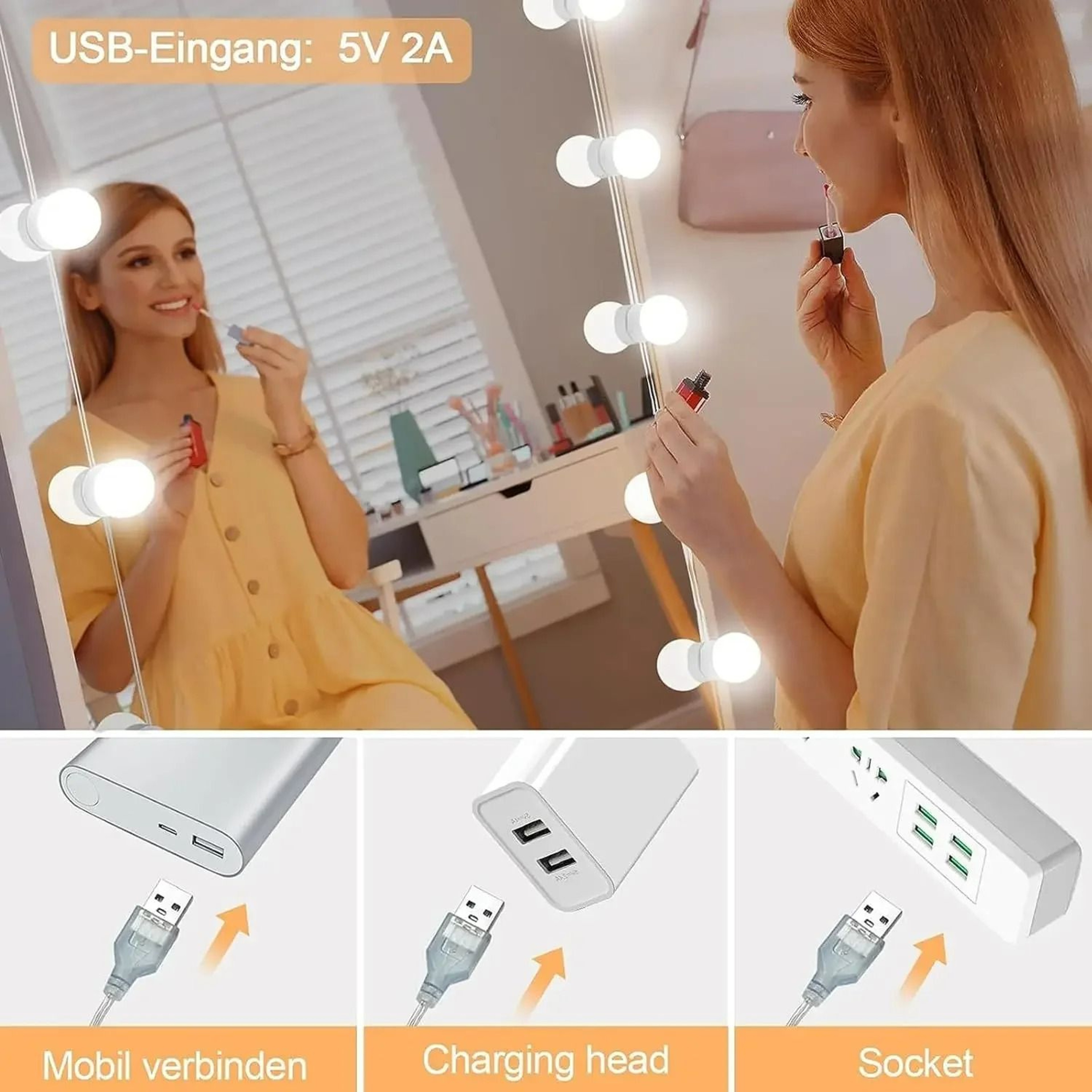 Hollywood 3Color Dimmable LED Vanity Light Strip 3