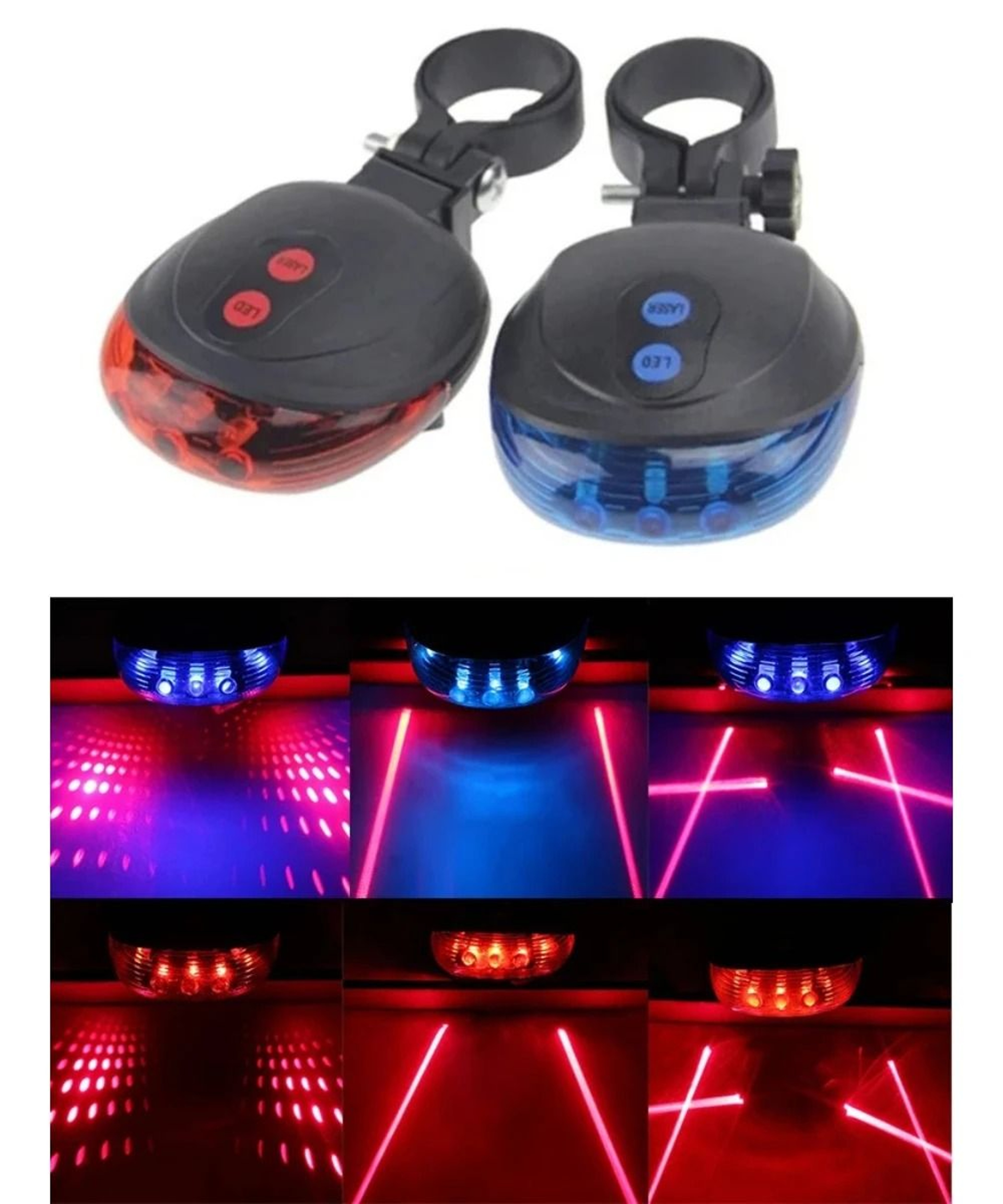Laser Guide Waterproof LED Bike Taillight 0