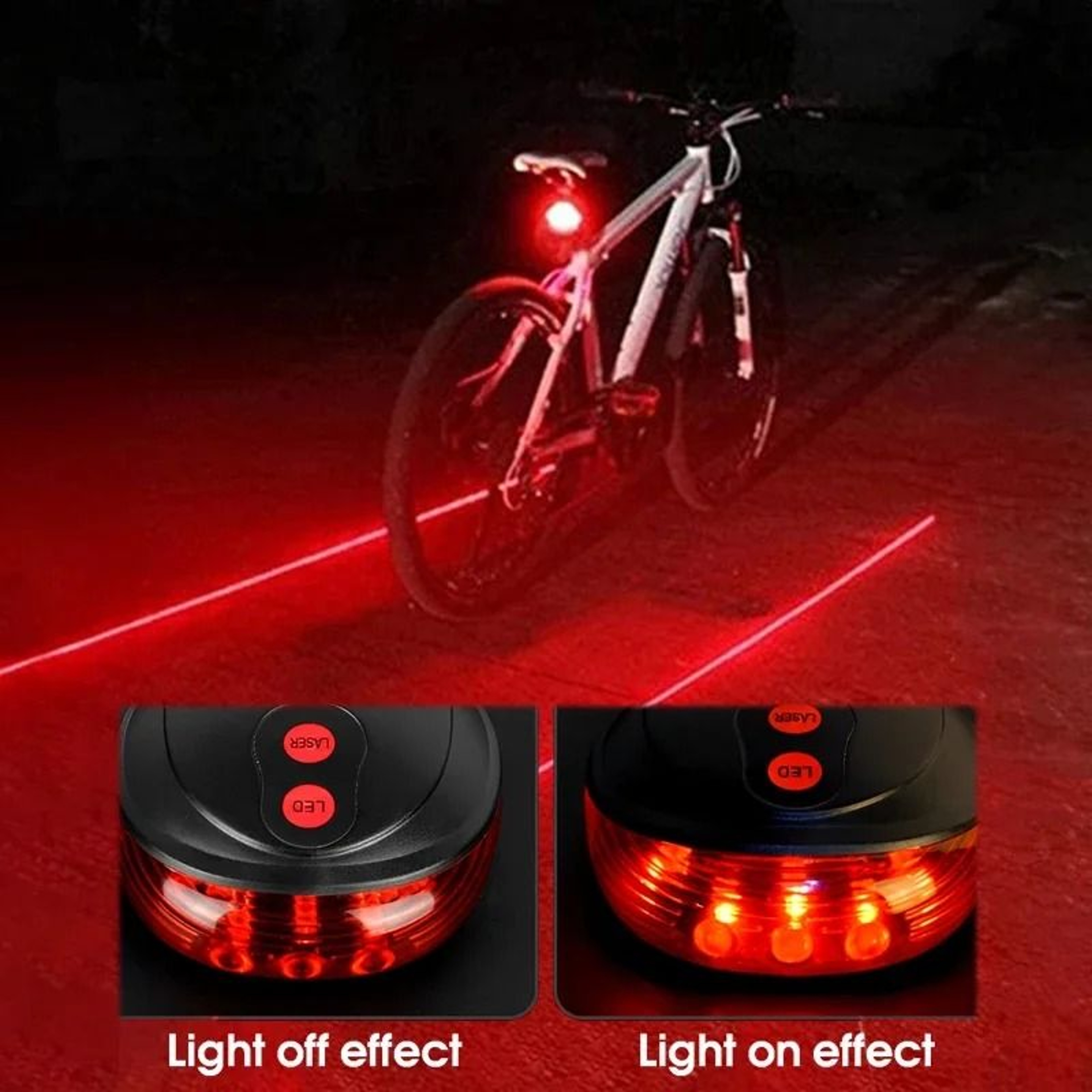 Laser Guide Waterproof LED Bike Taillight 1