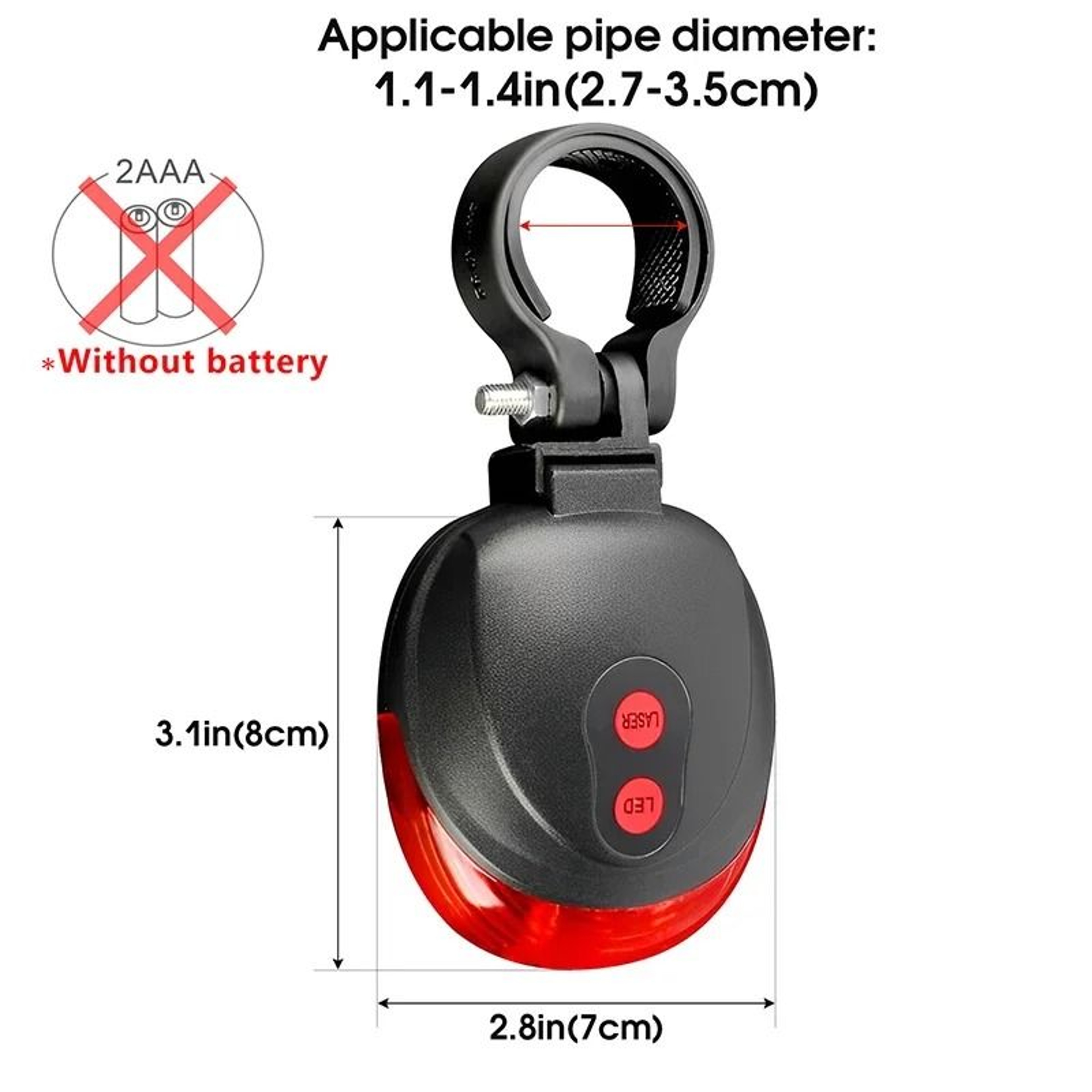 Laser Guide Waterproof LED Bike Taillight 3