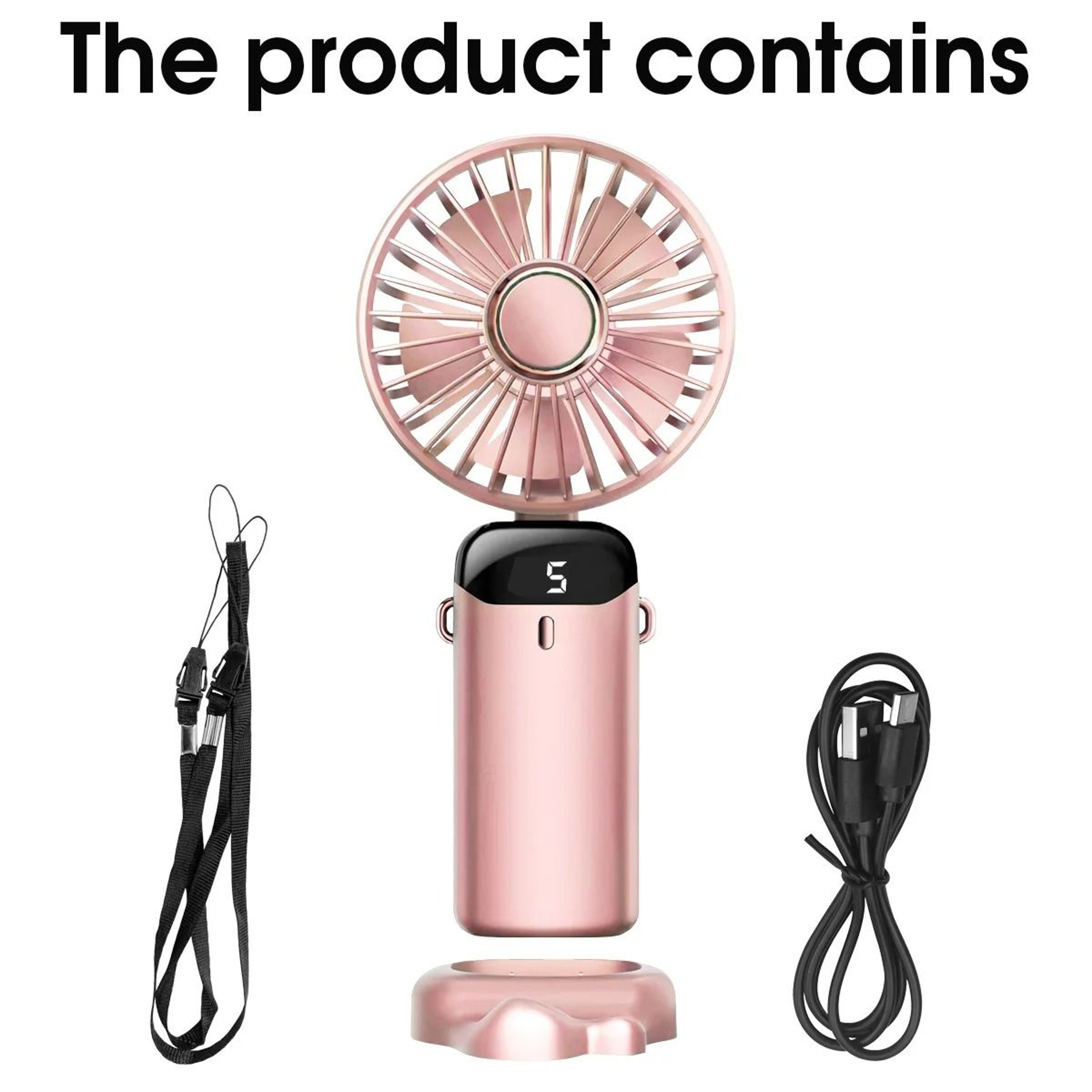 3in1 Foldable Digital Handheld  Neck Fan 11
