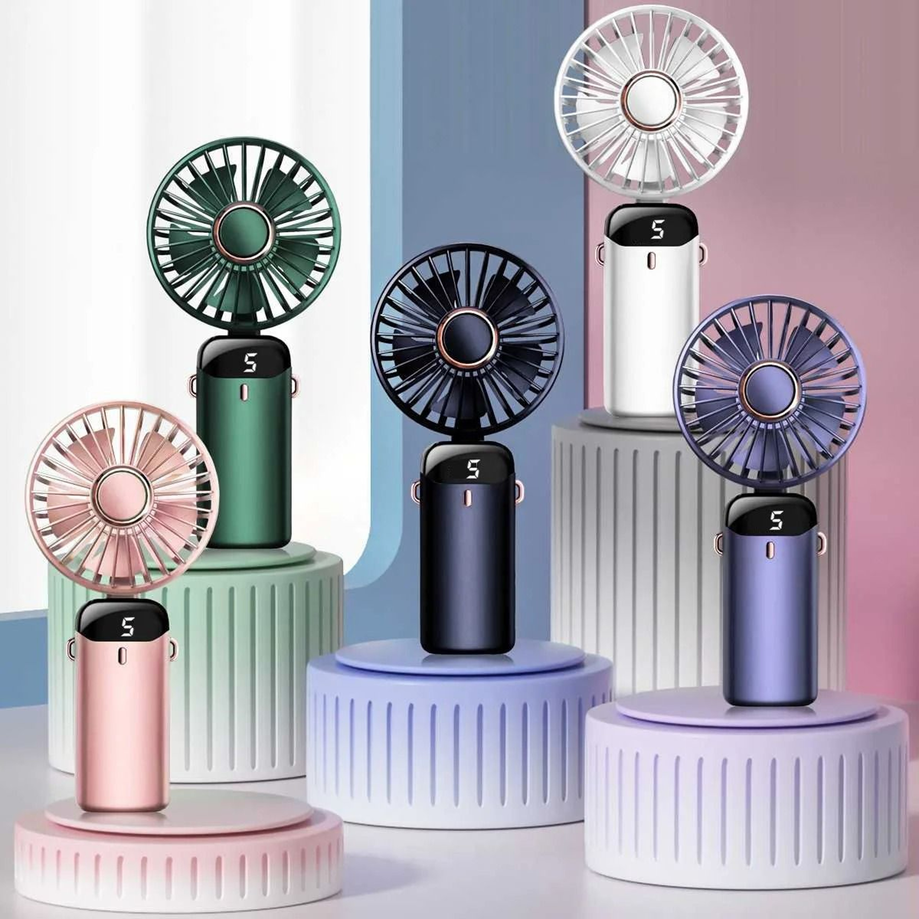 3in1 Foldable Digital Handheld  Neck Fan 6