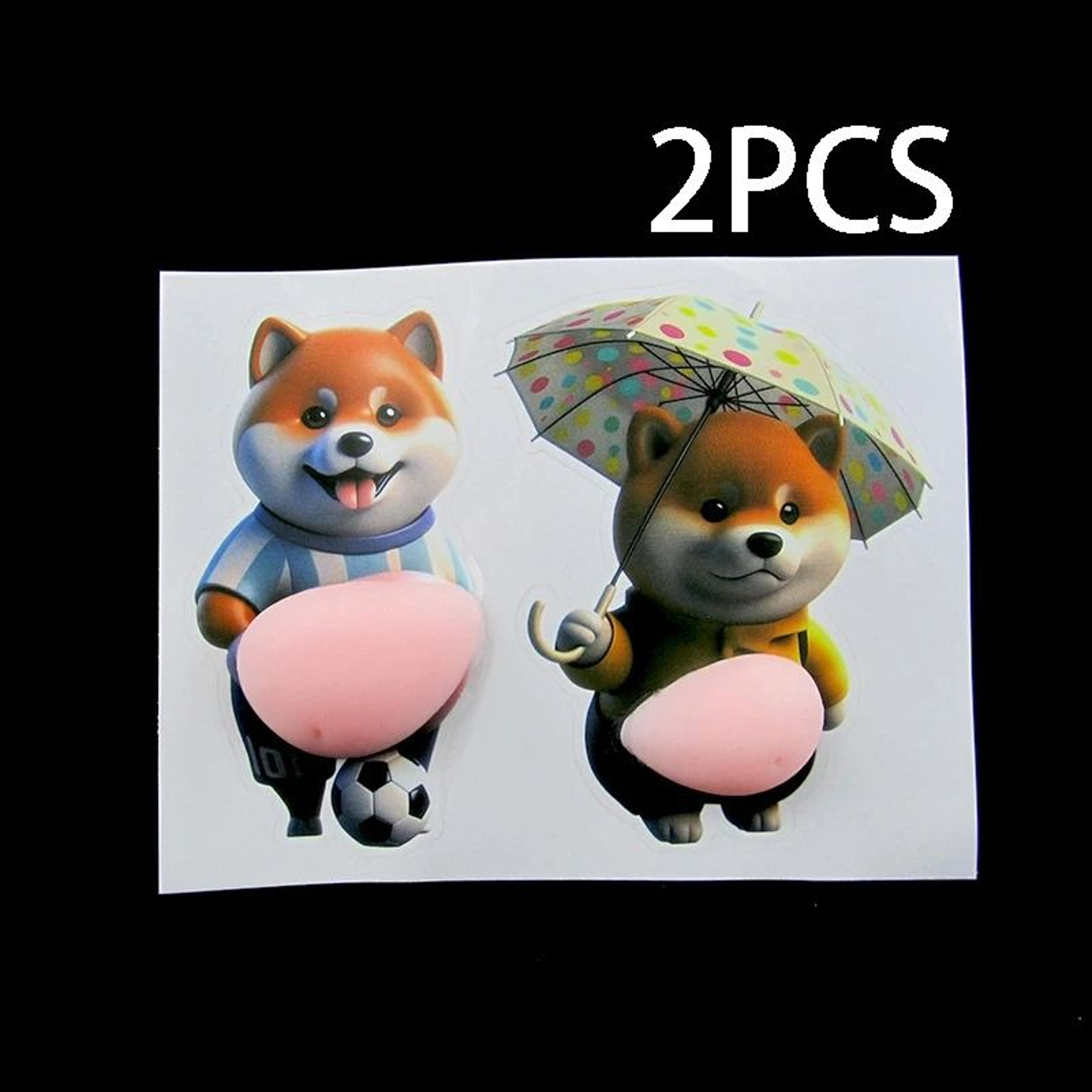 3D Chubby Shiba Inu Silicone Sticker Set 6