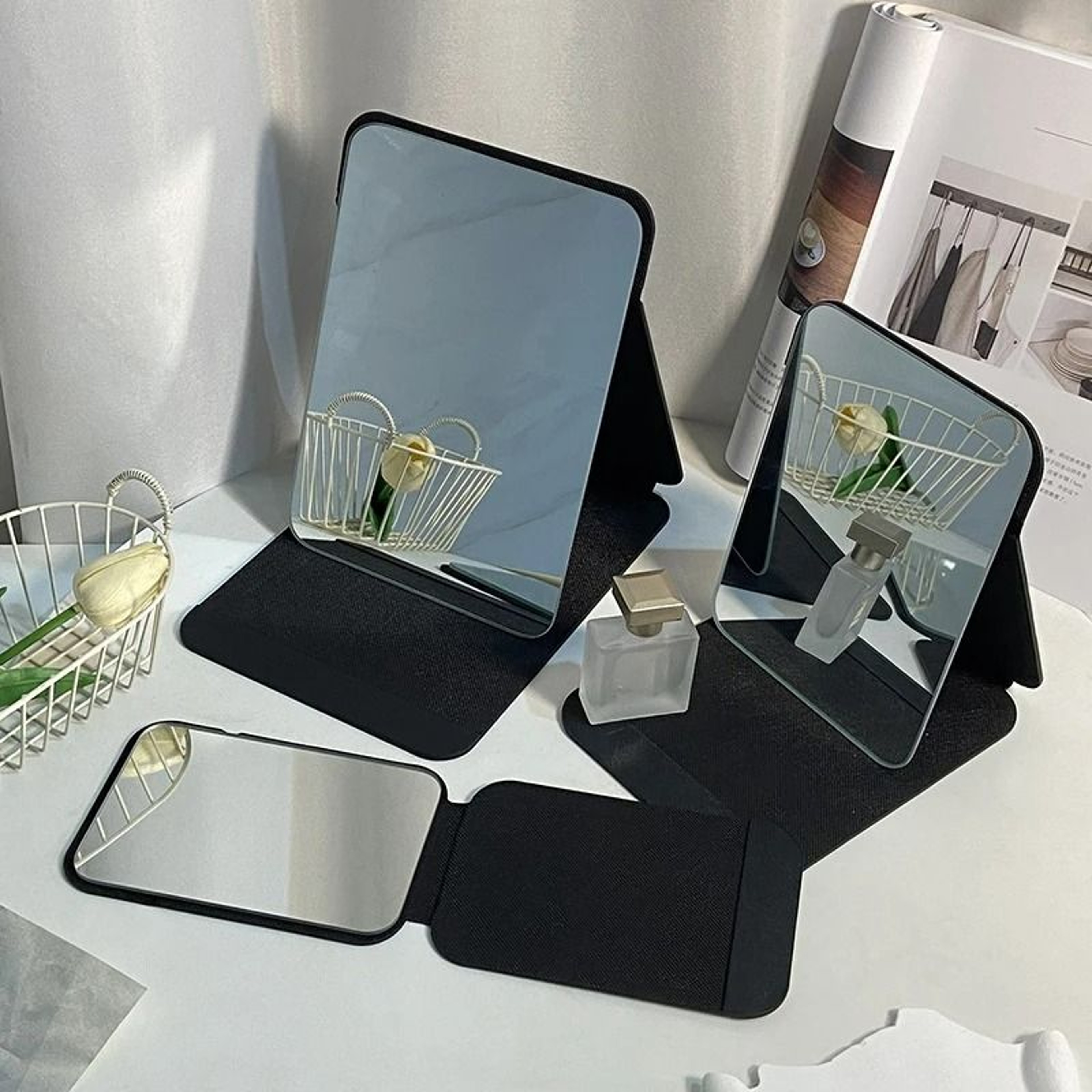 Portable Compact Folding Desktop Makeup Mirror 4