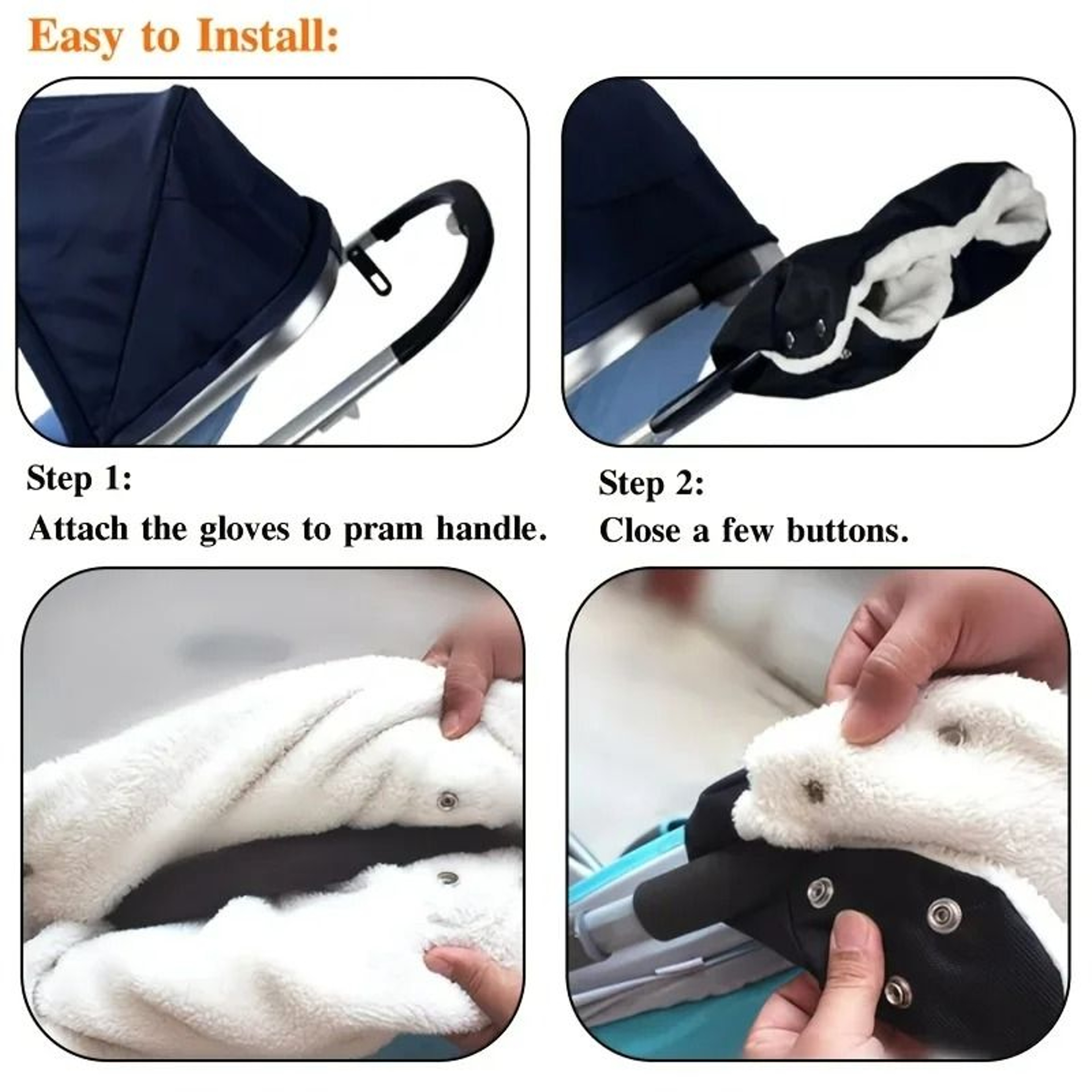 Detachable Winter Stroller Gloves  Handbag Set 5