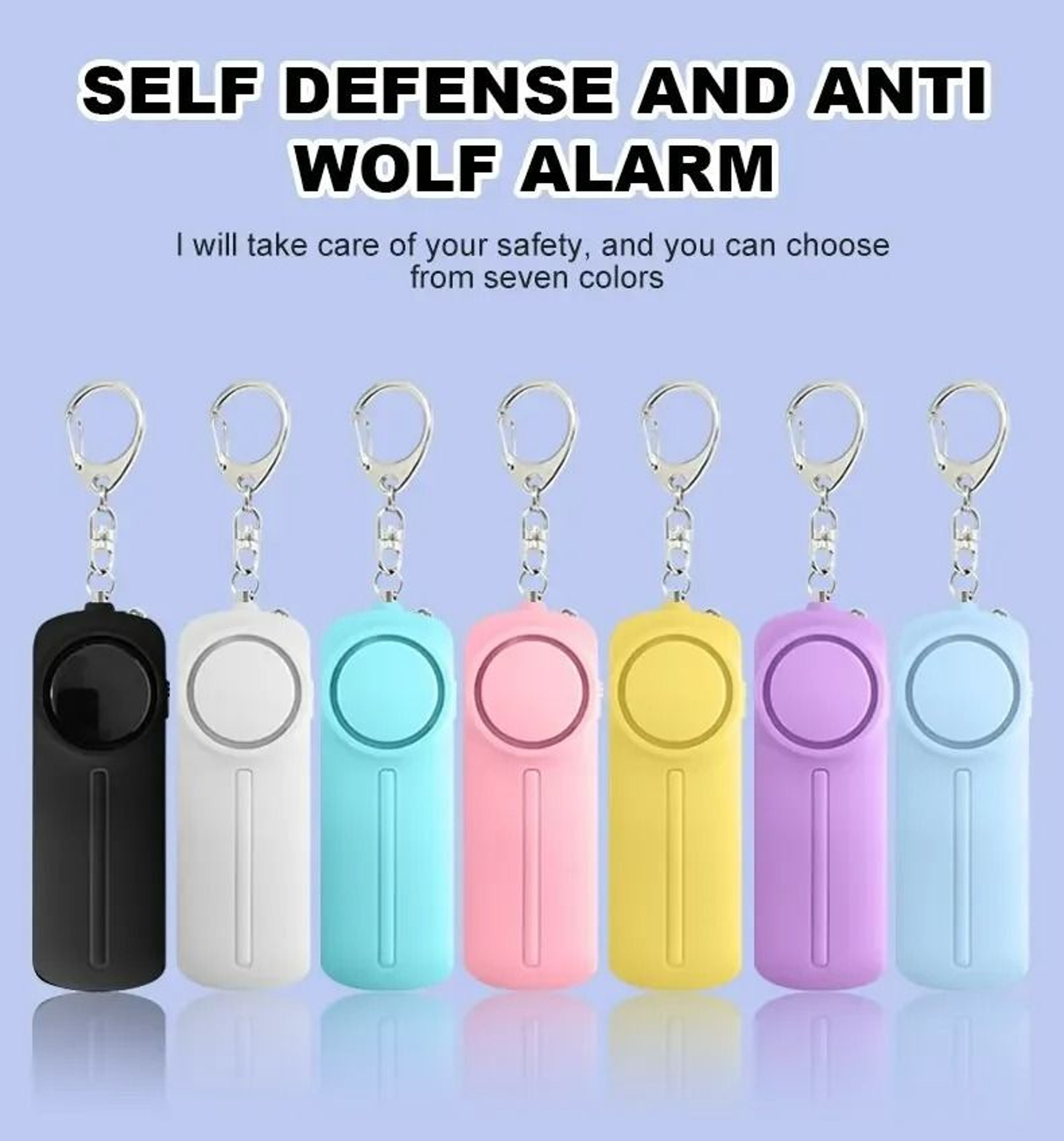 130dB Personal Security Alarm With LED Flashlight 0