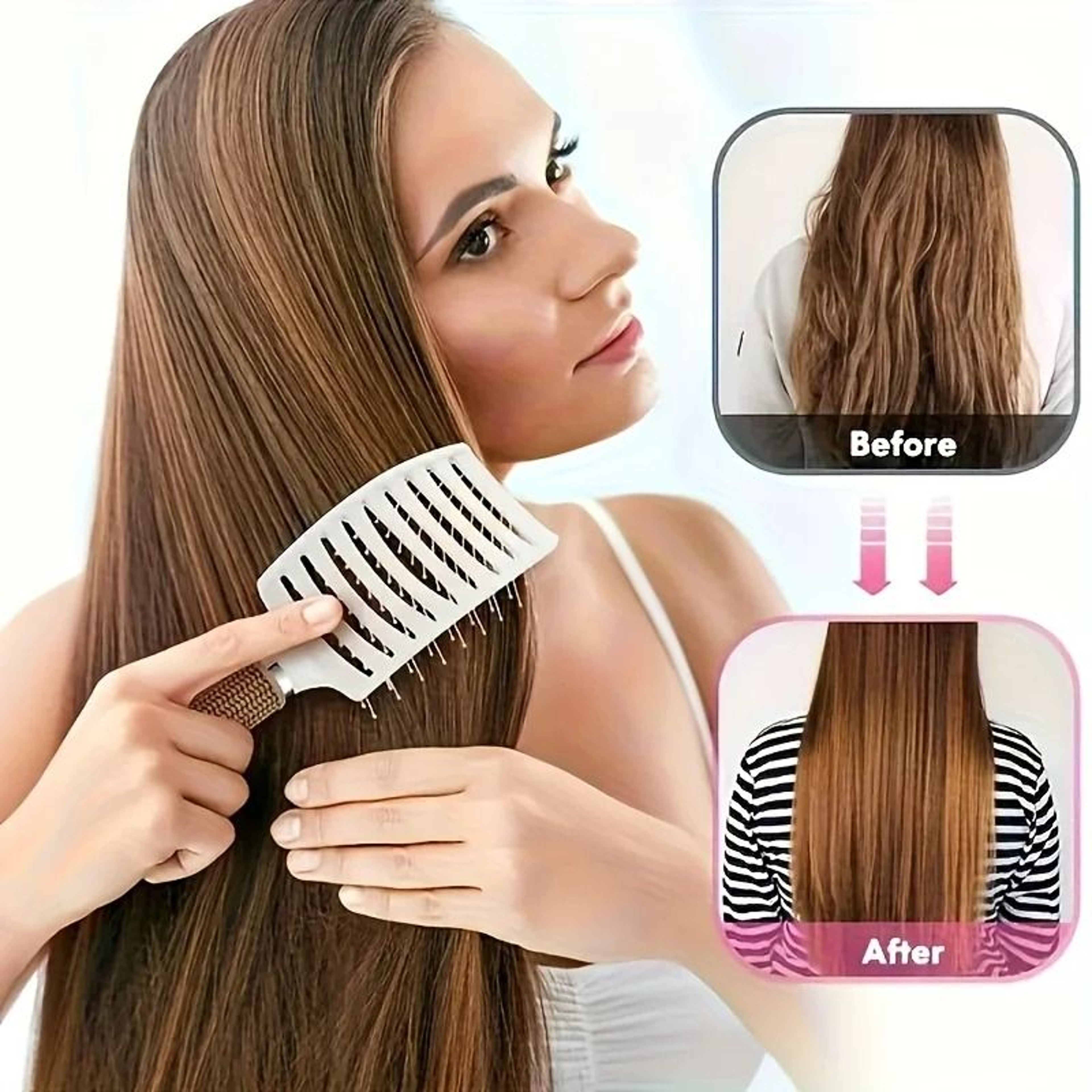 Curved Vented Detangling Paddle Brush 0