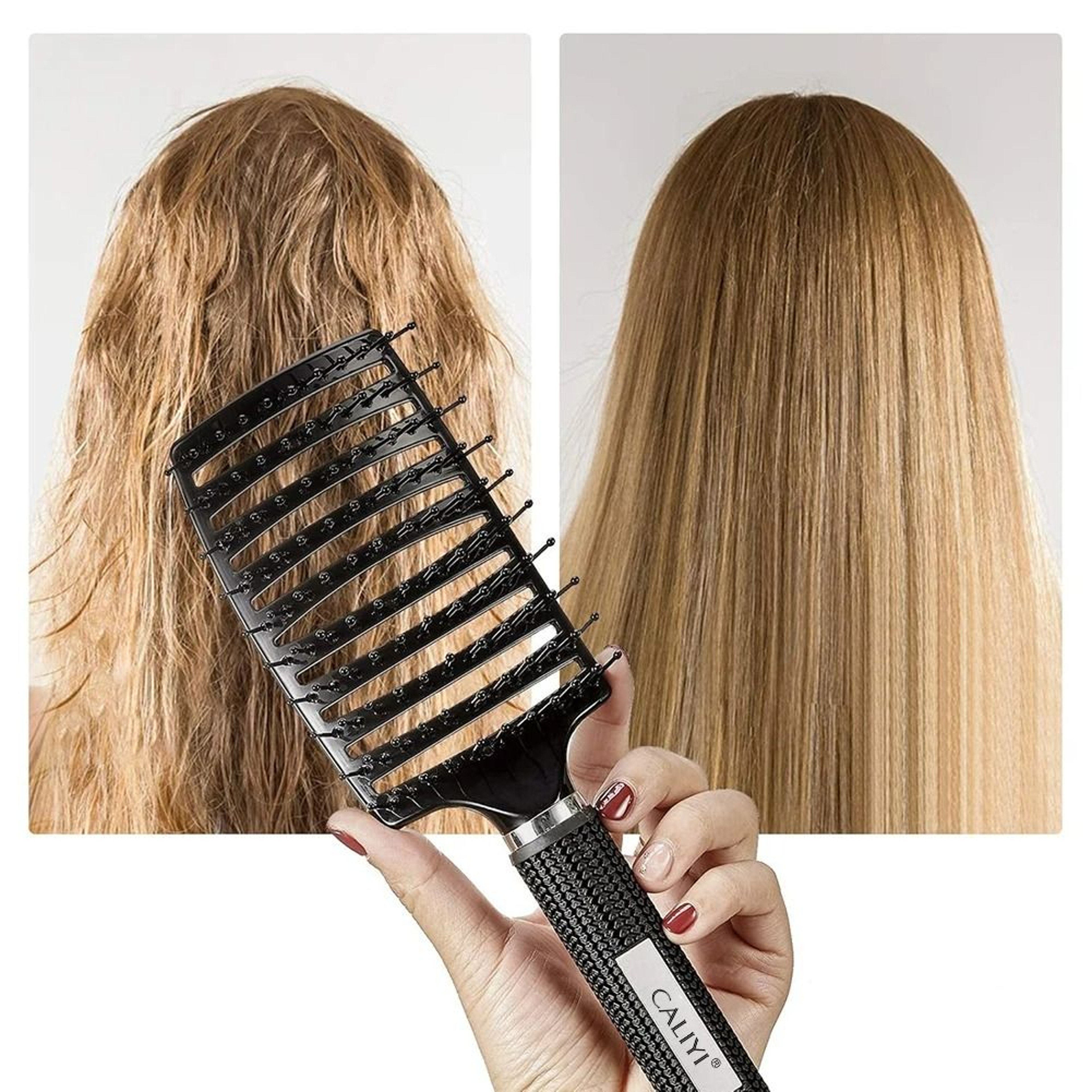 Curved Vented Detangling Paddle Brush 3