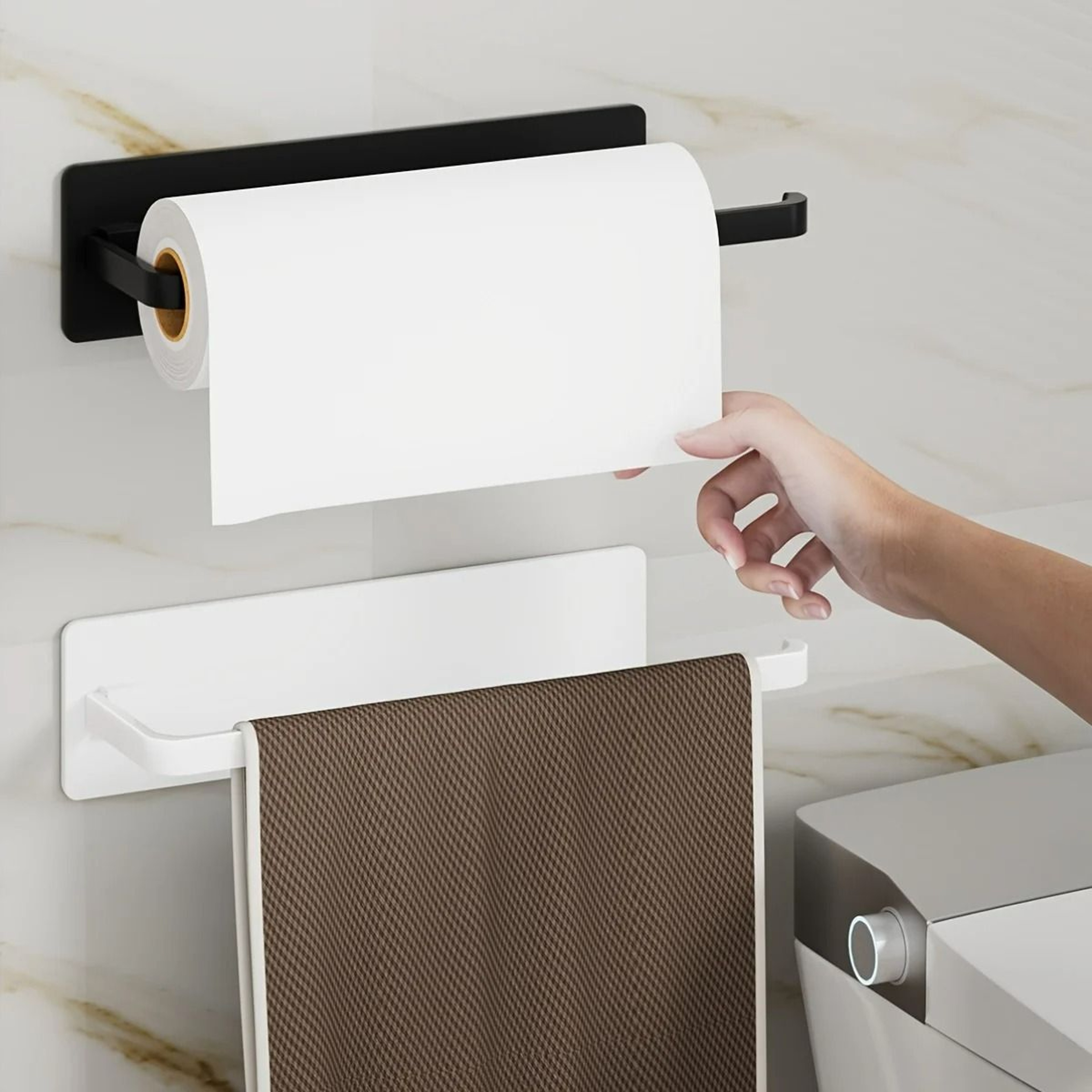 Versatile SelfAdhesive Kitchen  Bathroom Towel Holder 2