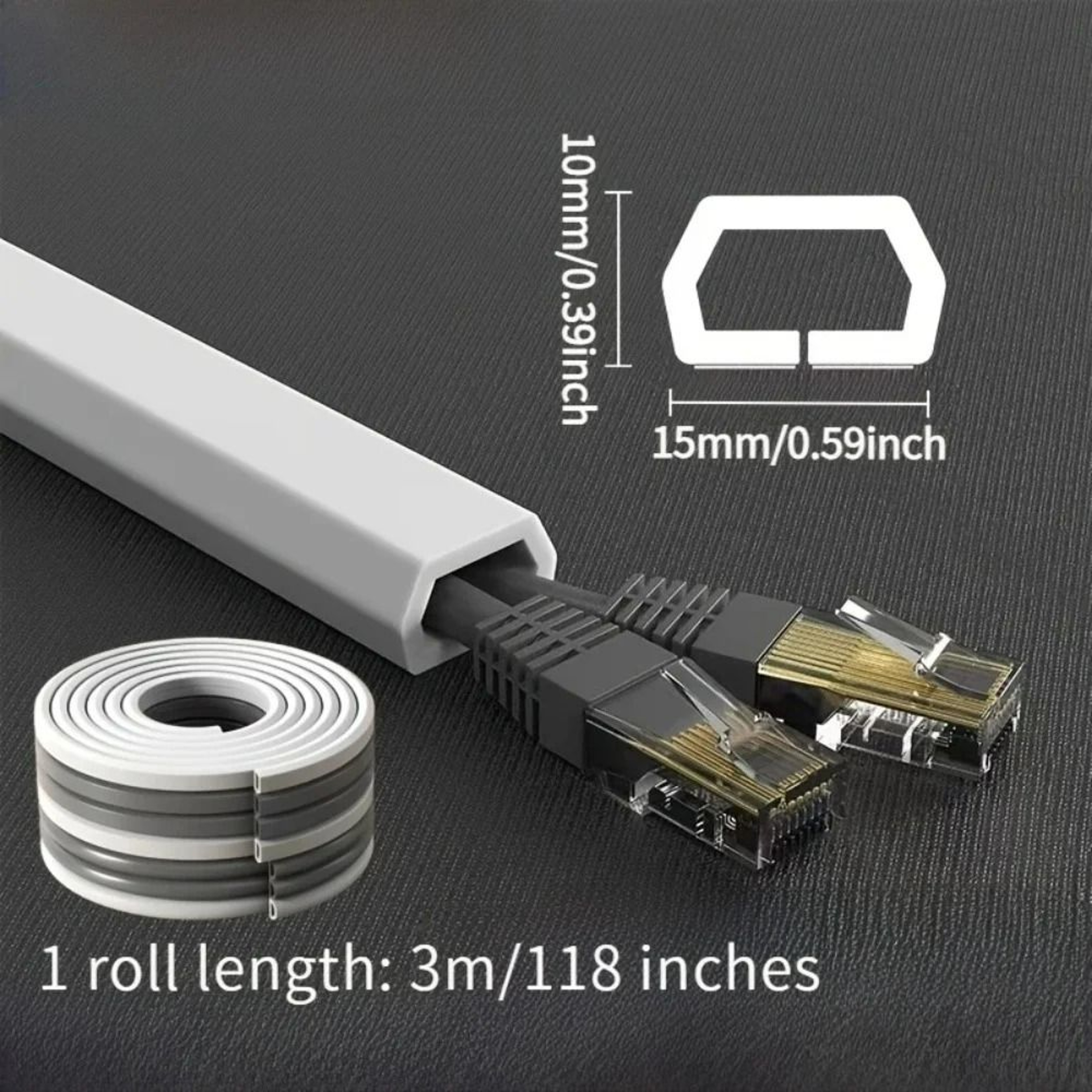 SelfAdhesive PVC Invisible Floor Cable Management Tube 9
