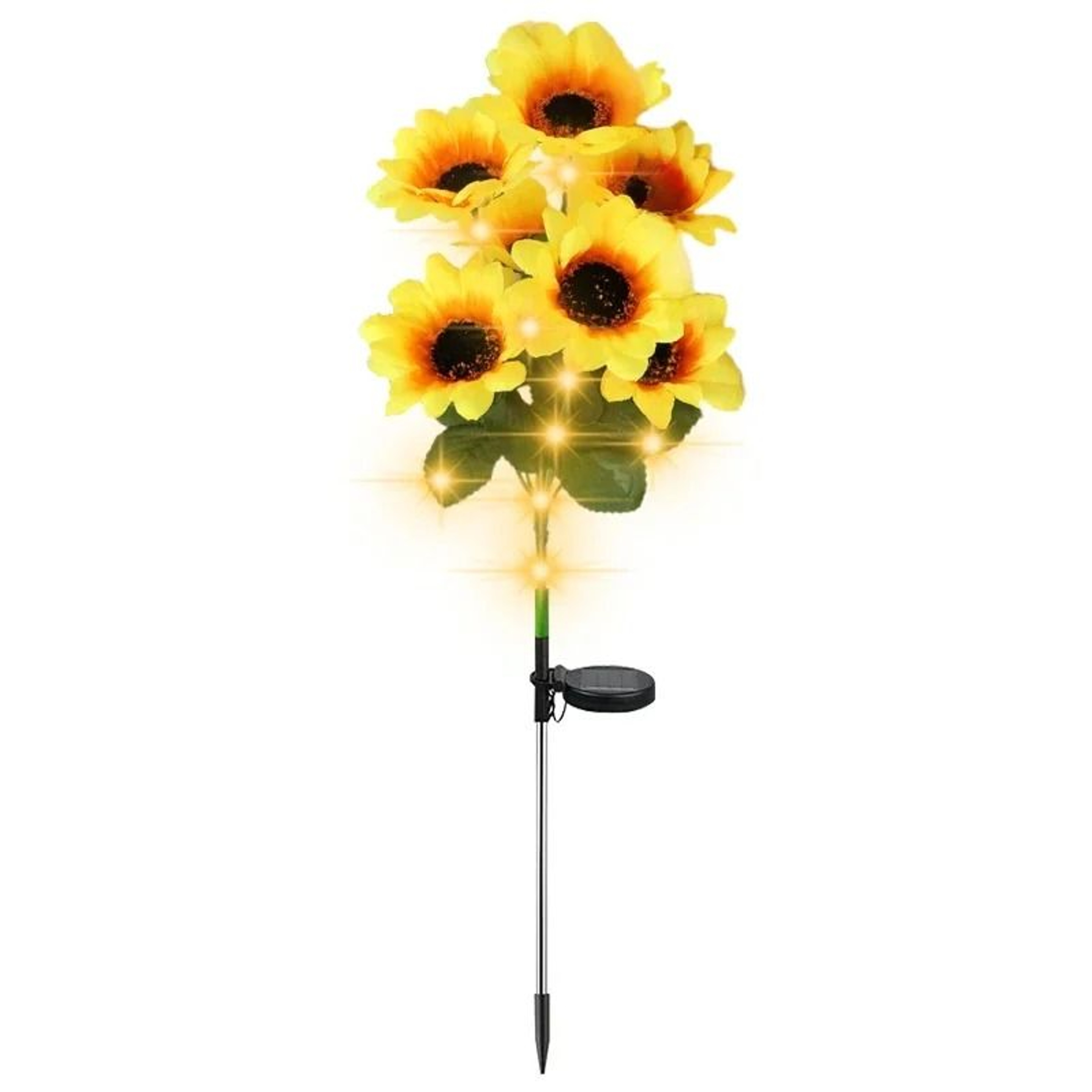 Realistic 7Head LED Solar Sunflower Stake Light 0