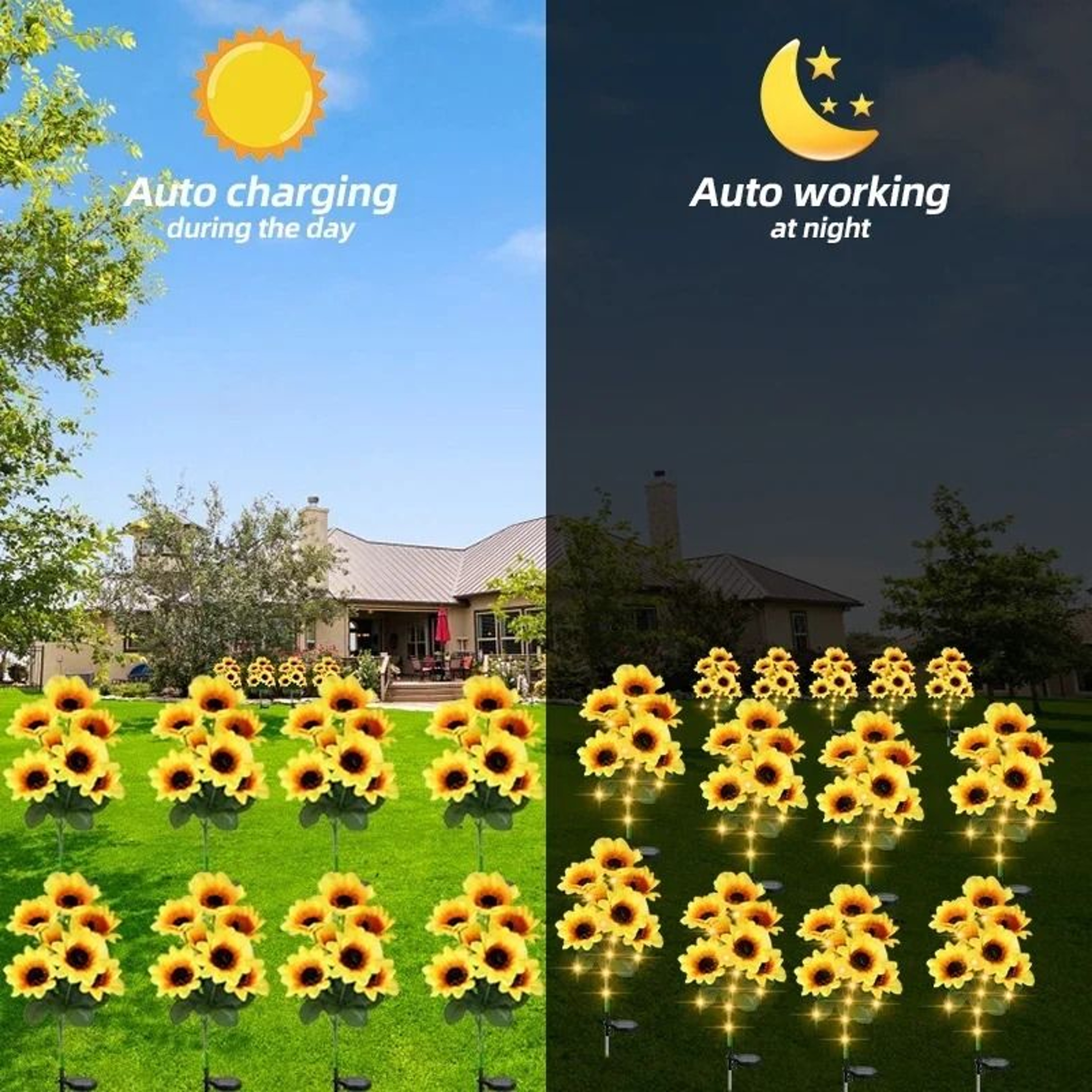 Realistic 7Head LED Solar Sunflower Stake Light 2