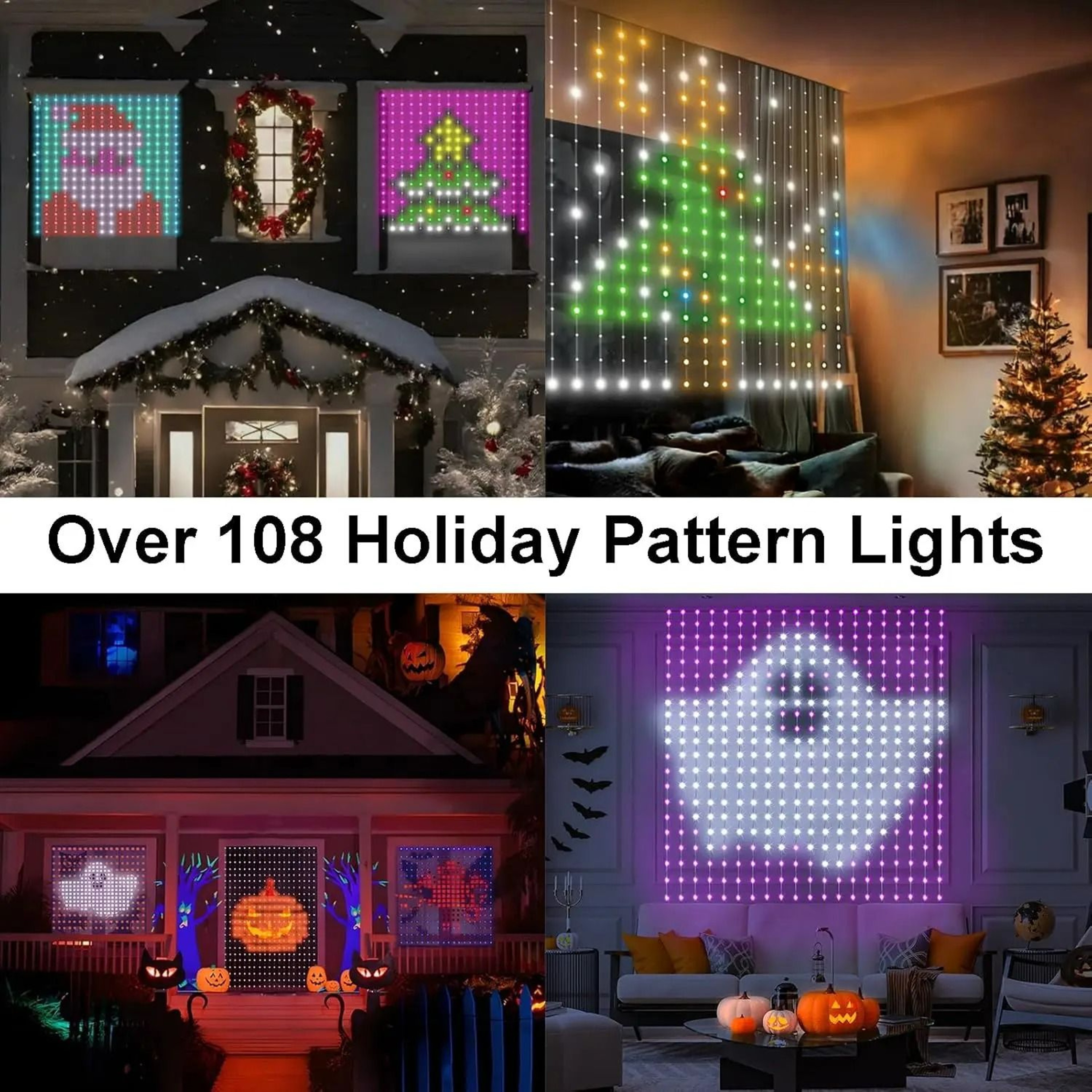 Smart RGBIC AppControlled LED Curtain Lights 1