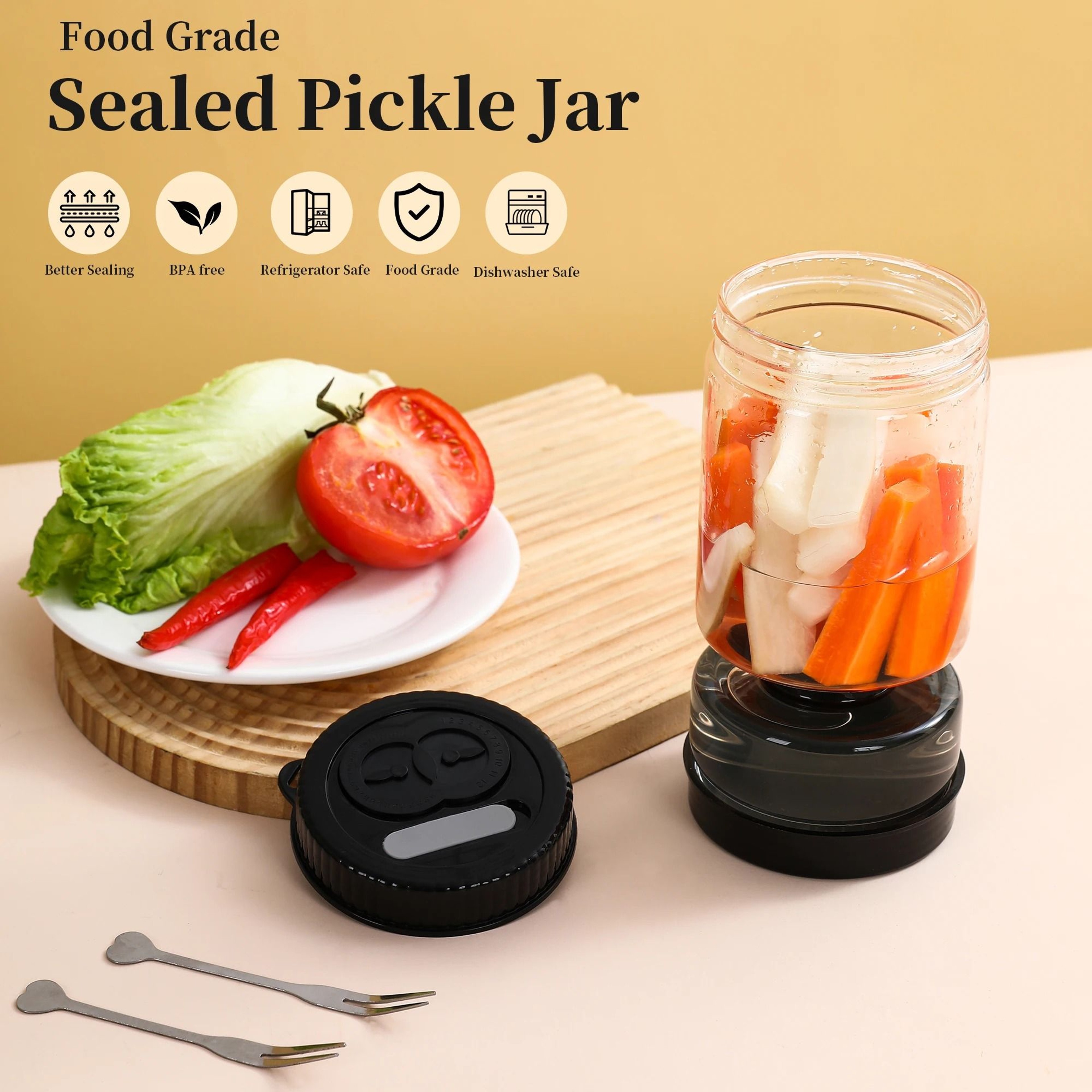 Glass Hourglass Pickle  Olive Strainer Jar 1