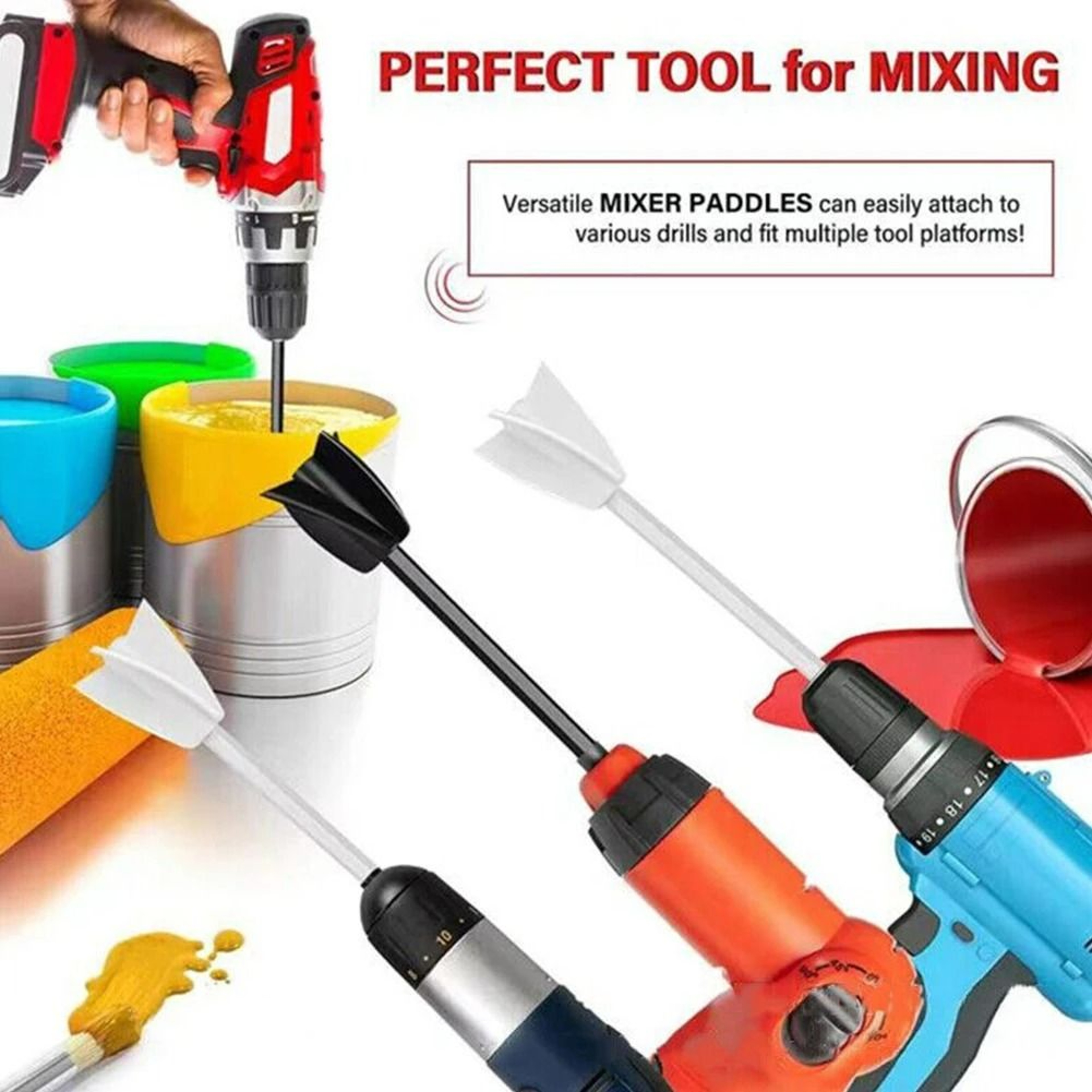 Epoxy  Paint Mixer Drill Attachment Paddle 0