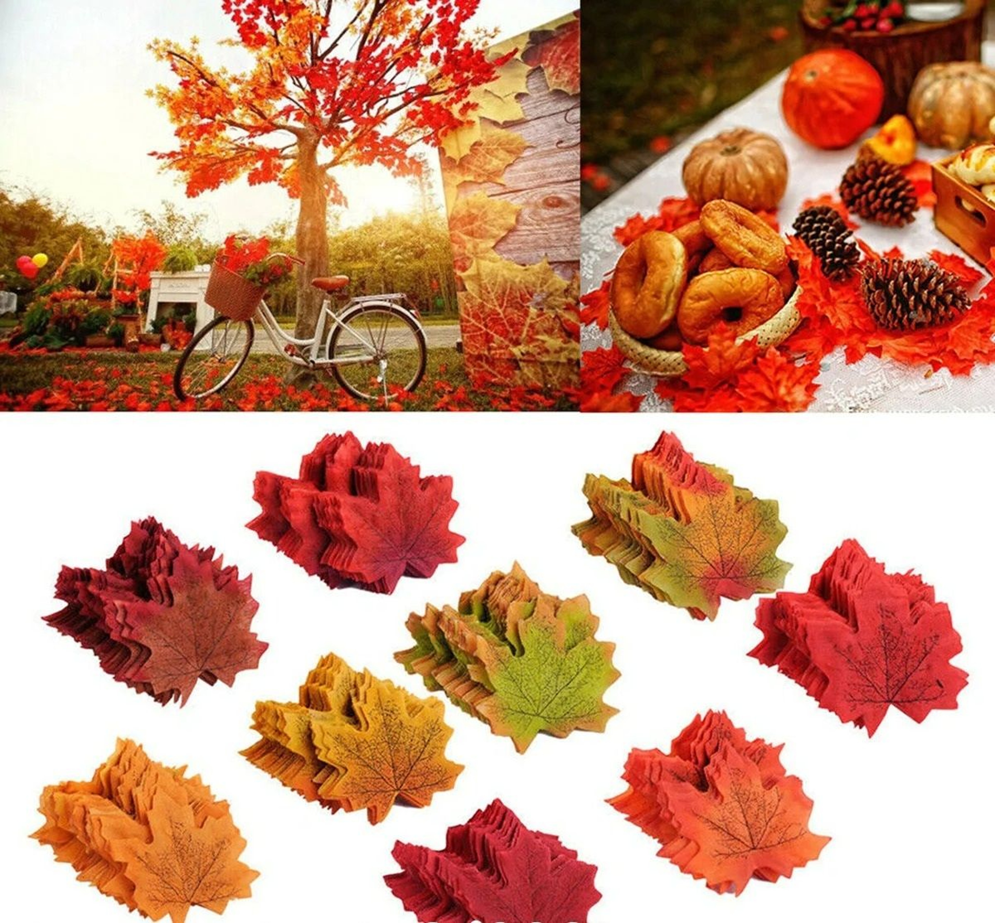 Artificial Silk Fall Maple Leaves 100Piece Pack 0