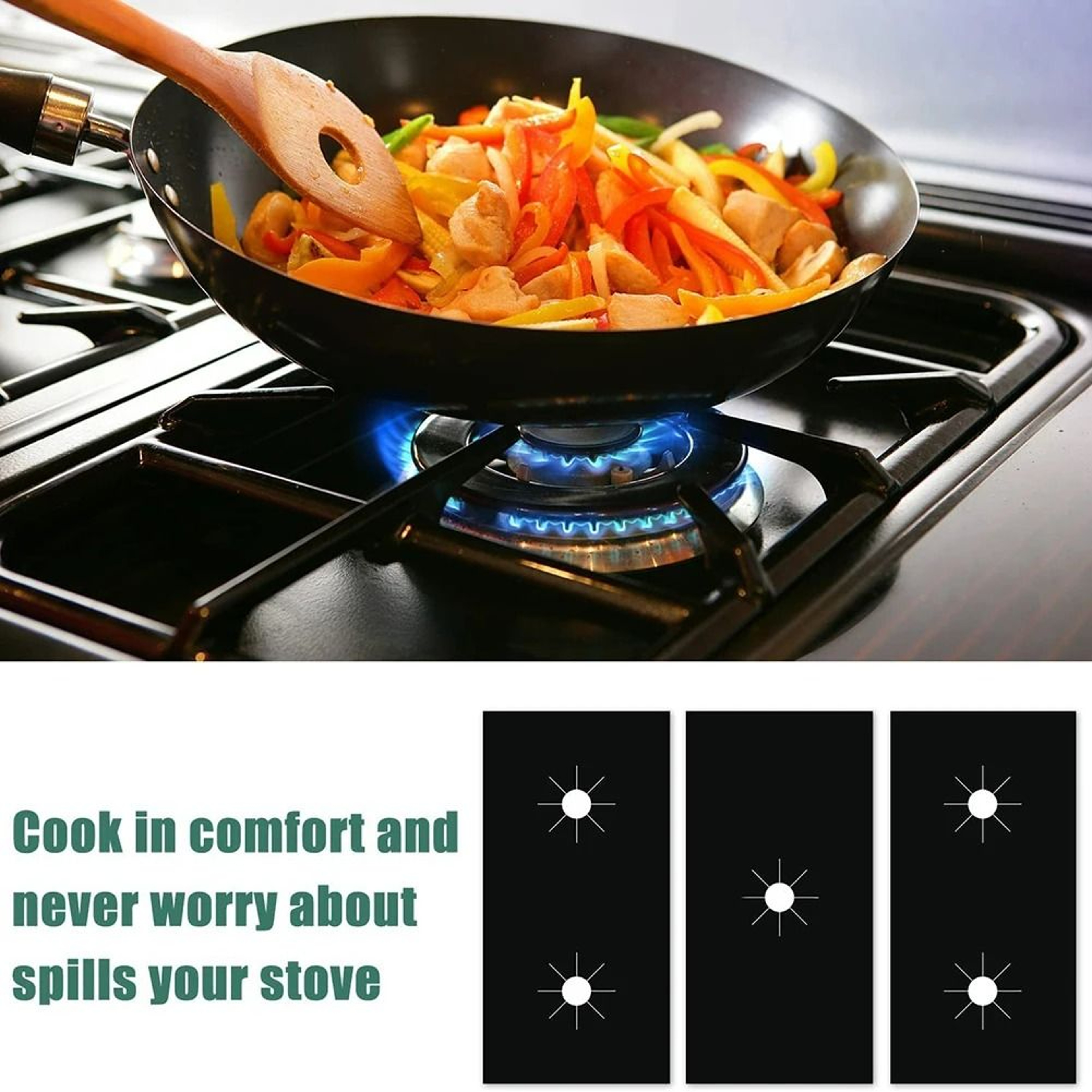 5Hole Reusable Gas Stove Burner Protector Mat 4