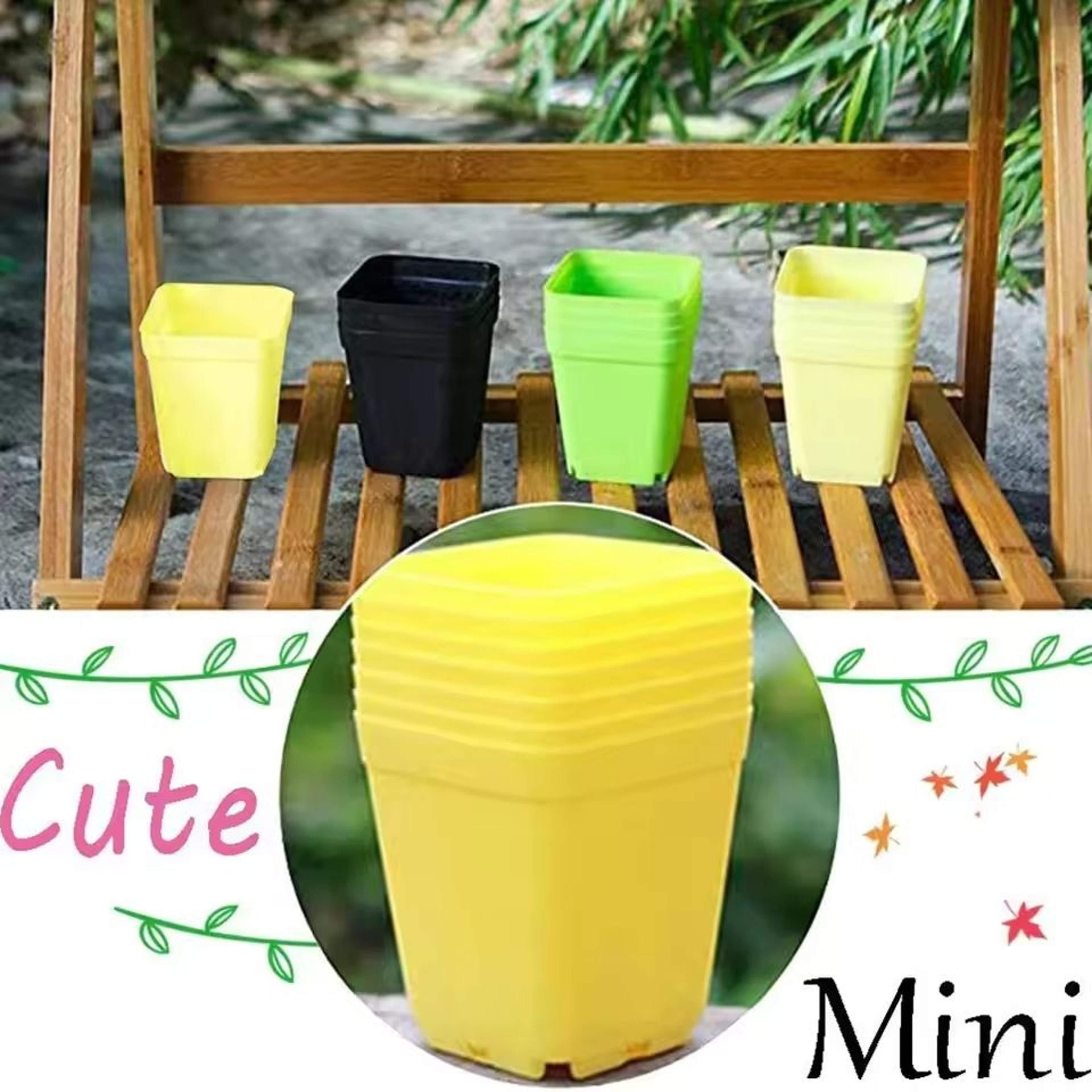 Mini Square Succulent Planter  Tray Set 20Piece Pack 4