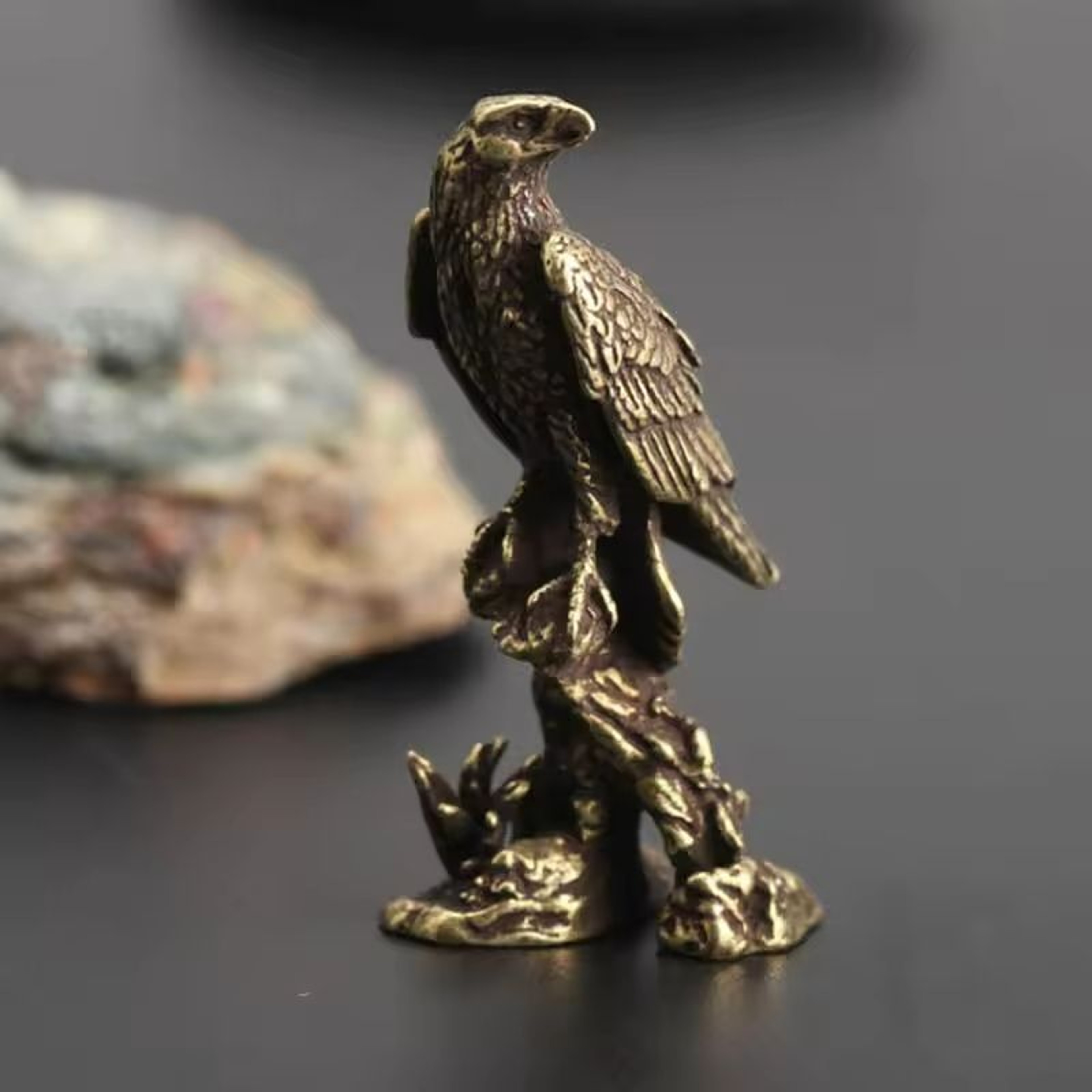 Vintage Copper Eagle Tabletop Figurine 5