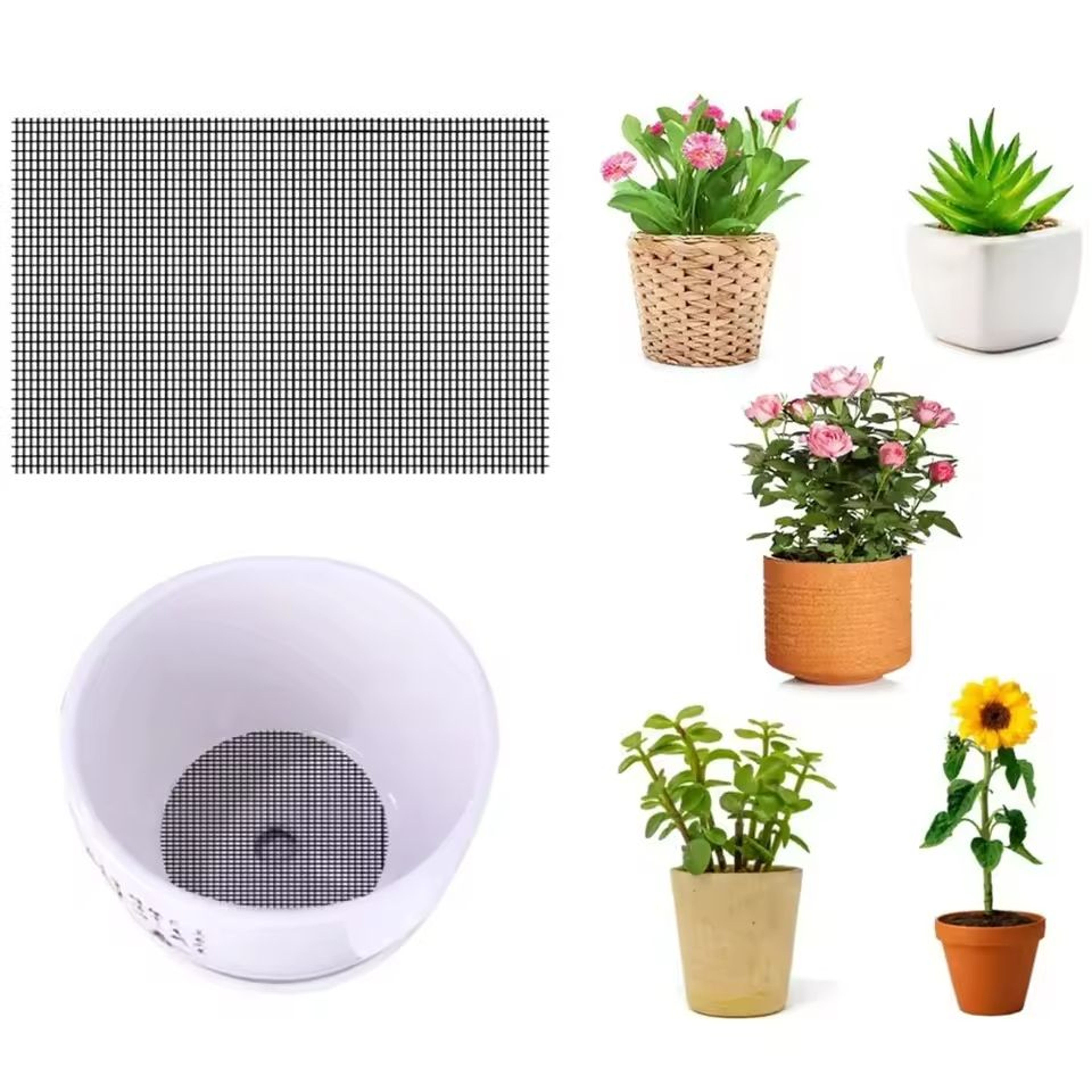 Bonsai Flower Pot Hole Mesh Pad 10Piece Pack 2