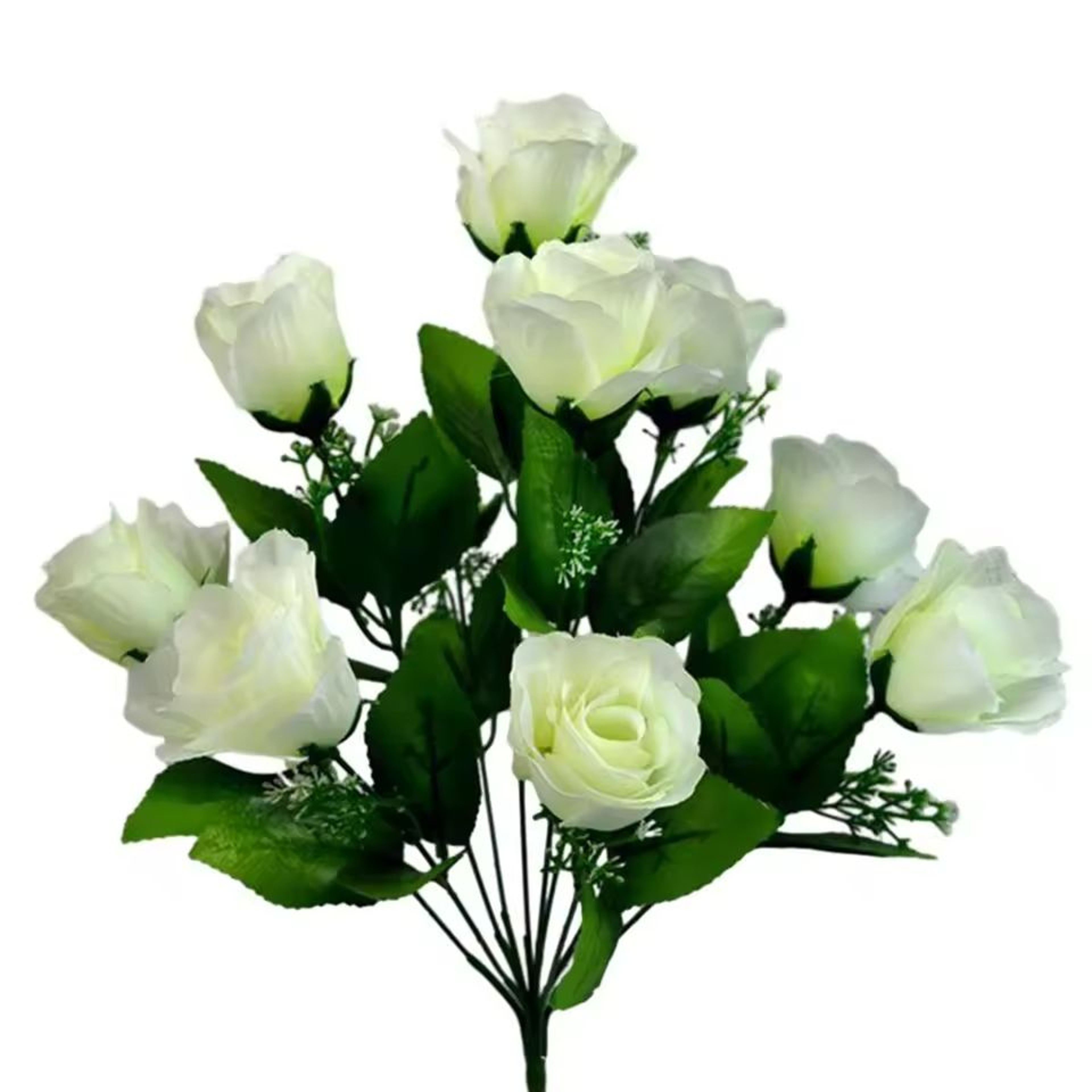 10Head Silk Rose Bud Artificial Bridal Bouquet 7