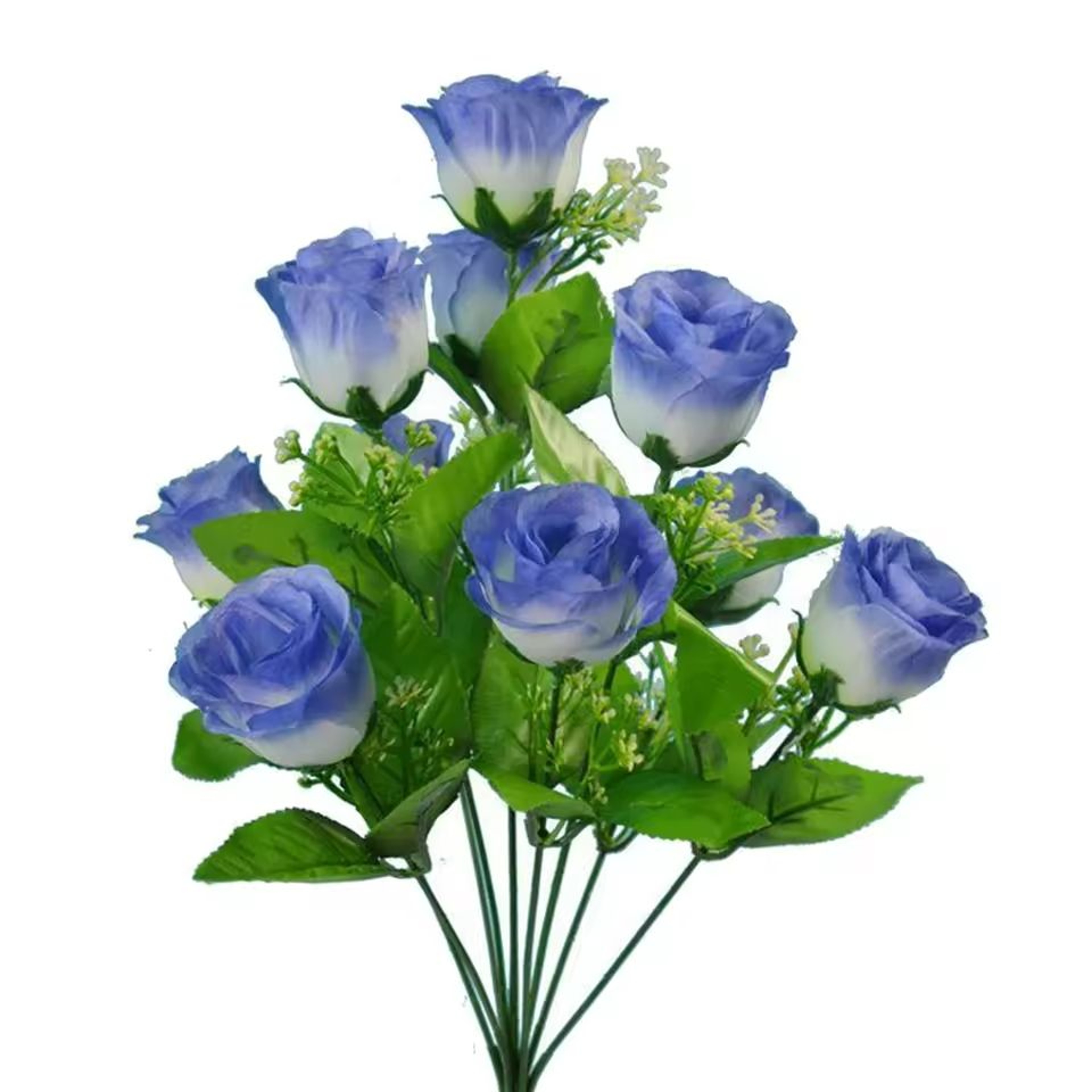 10Head Silk Rose Bud Artificial Bridal Bouquet 9
