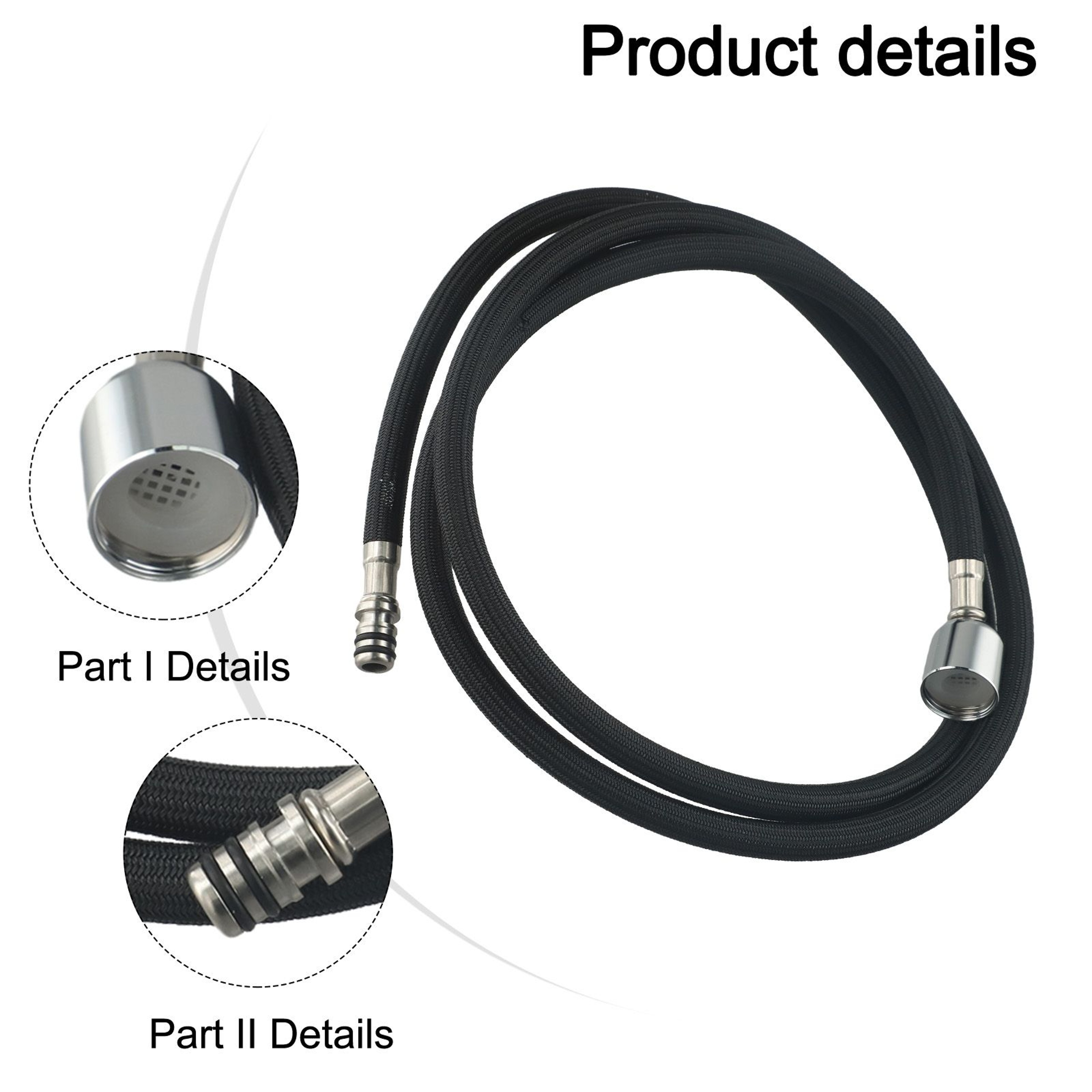 59 In Stainless Steel PullOut Kitchen Faucet Replacement Hose 4